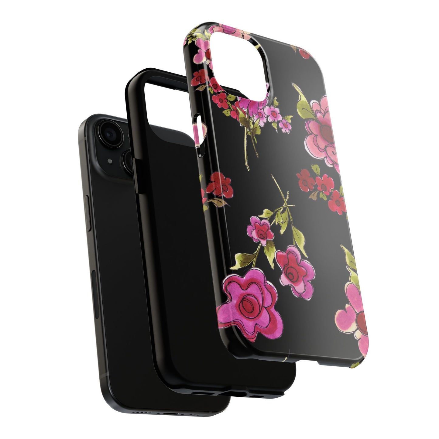 Jumbo Floral Black Phone Case