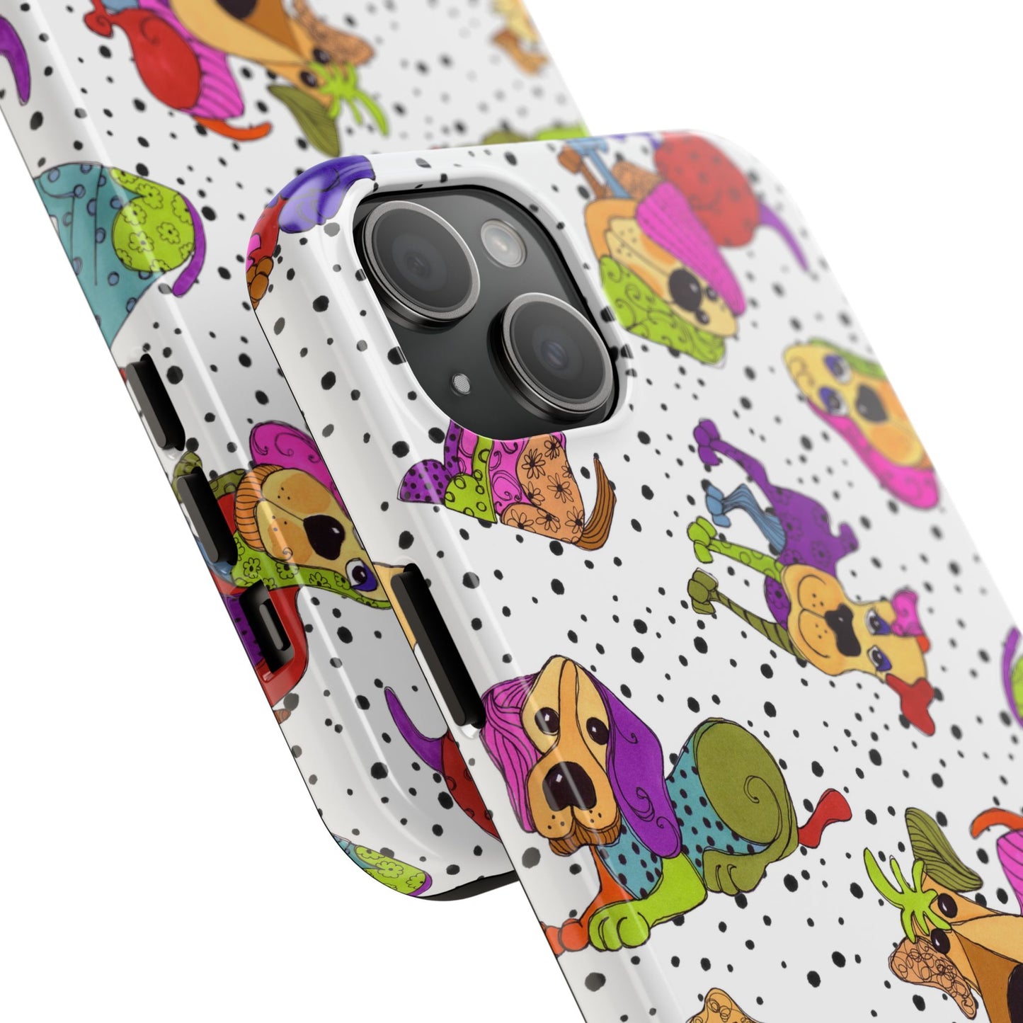 Tossed Happy Dogs White Phone Case