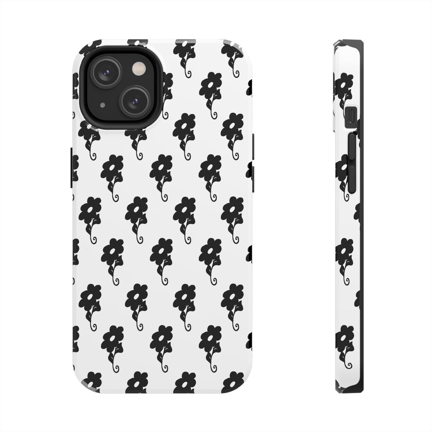 Flowers White / Black Phone Case