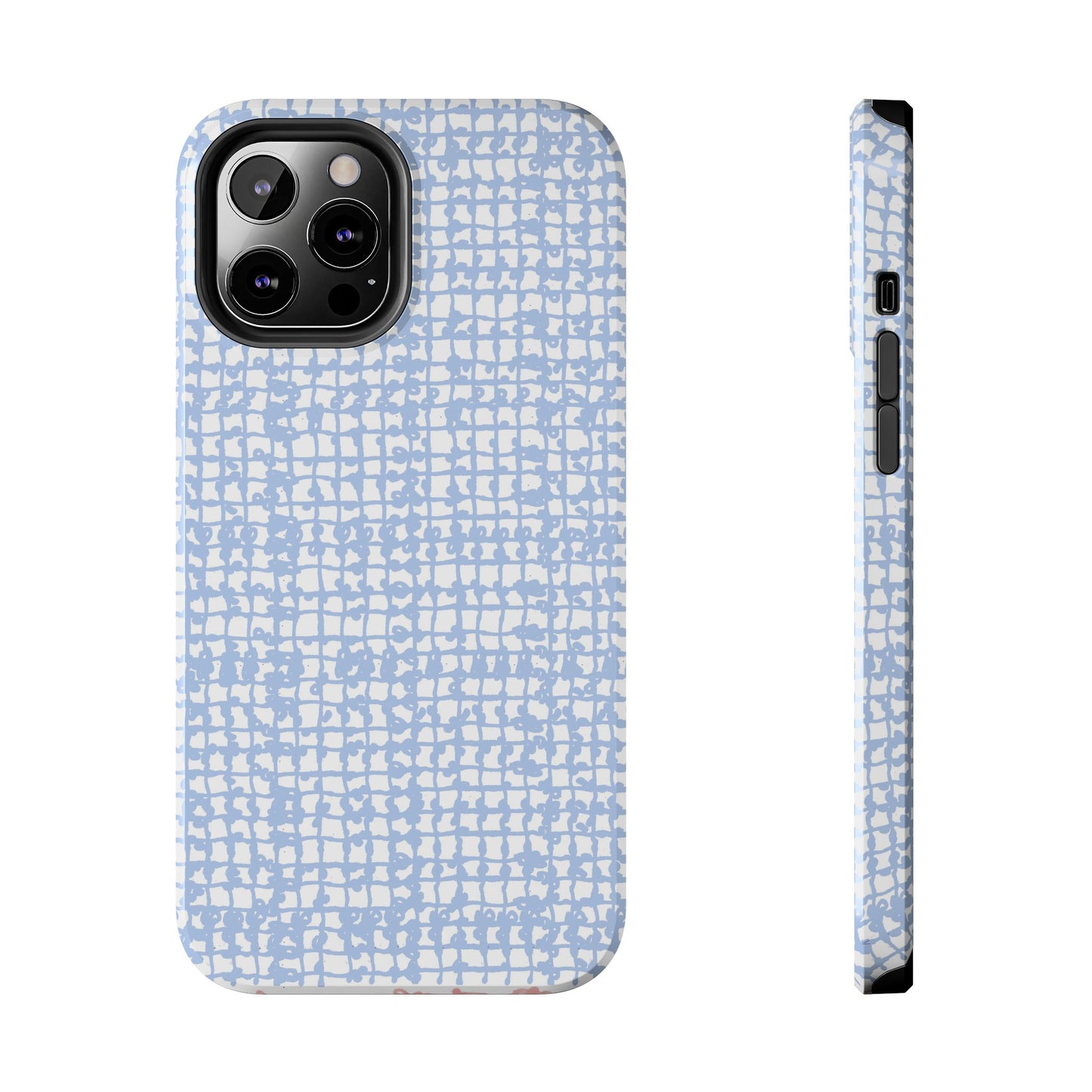 Baby Yarn Check Blue Phone Case