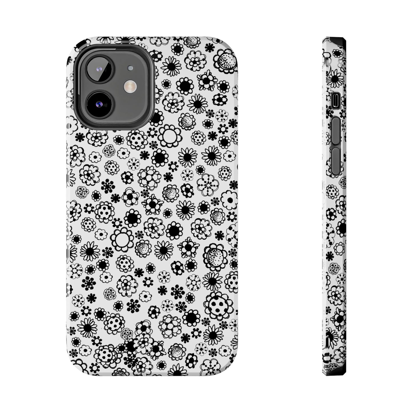 Posie Dots White / Black Phone Case