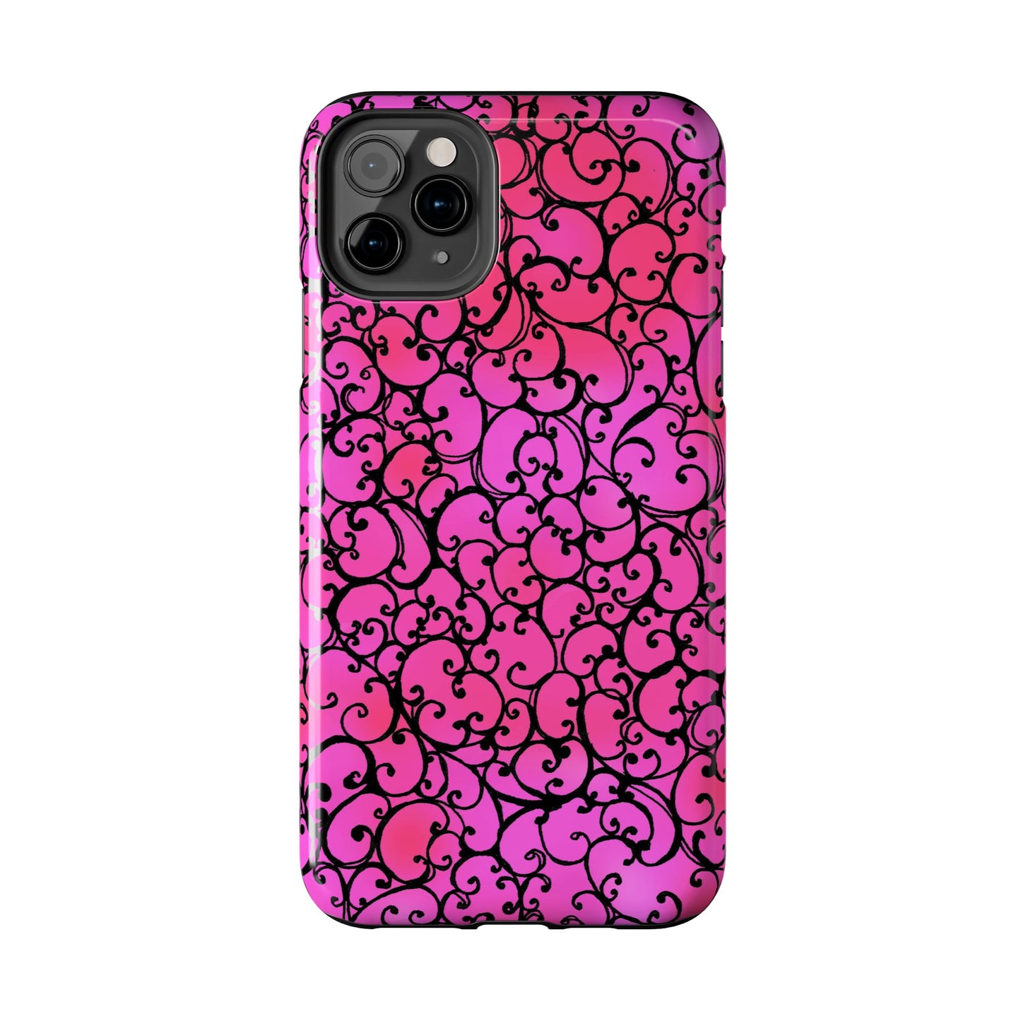 Scrollie Cerise / Black Phone Case