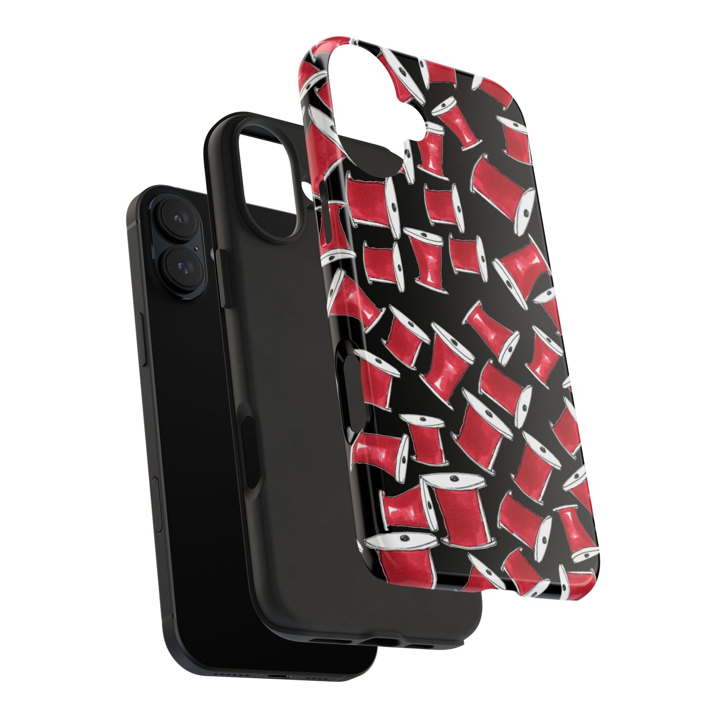 Red Thread Black Phone Case