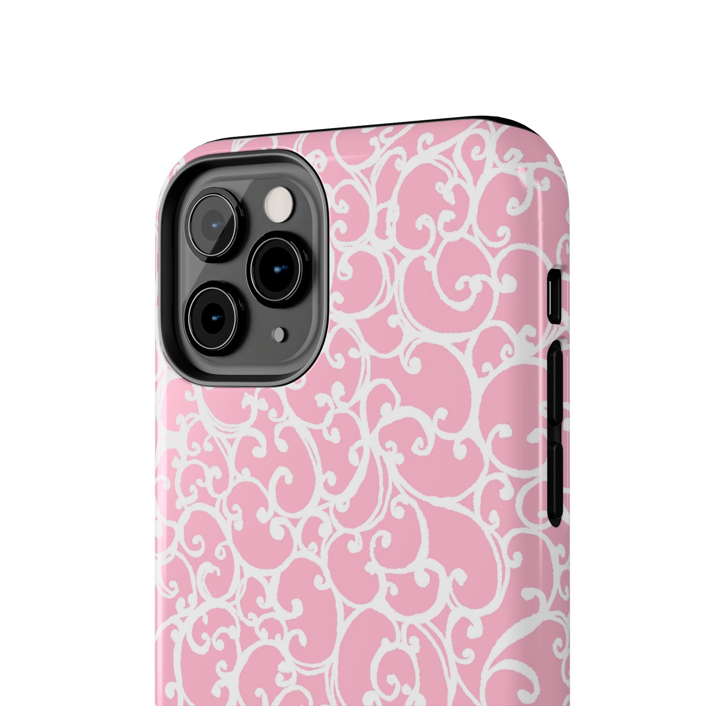 Scrollie Pink / White Phone Case