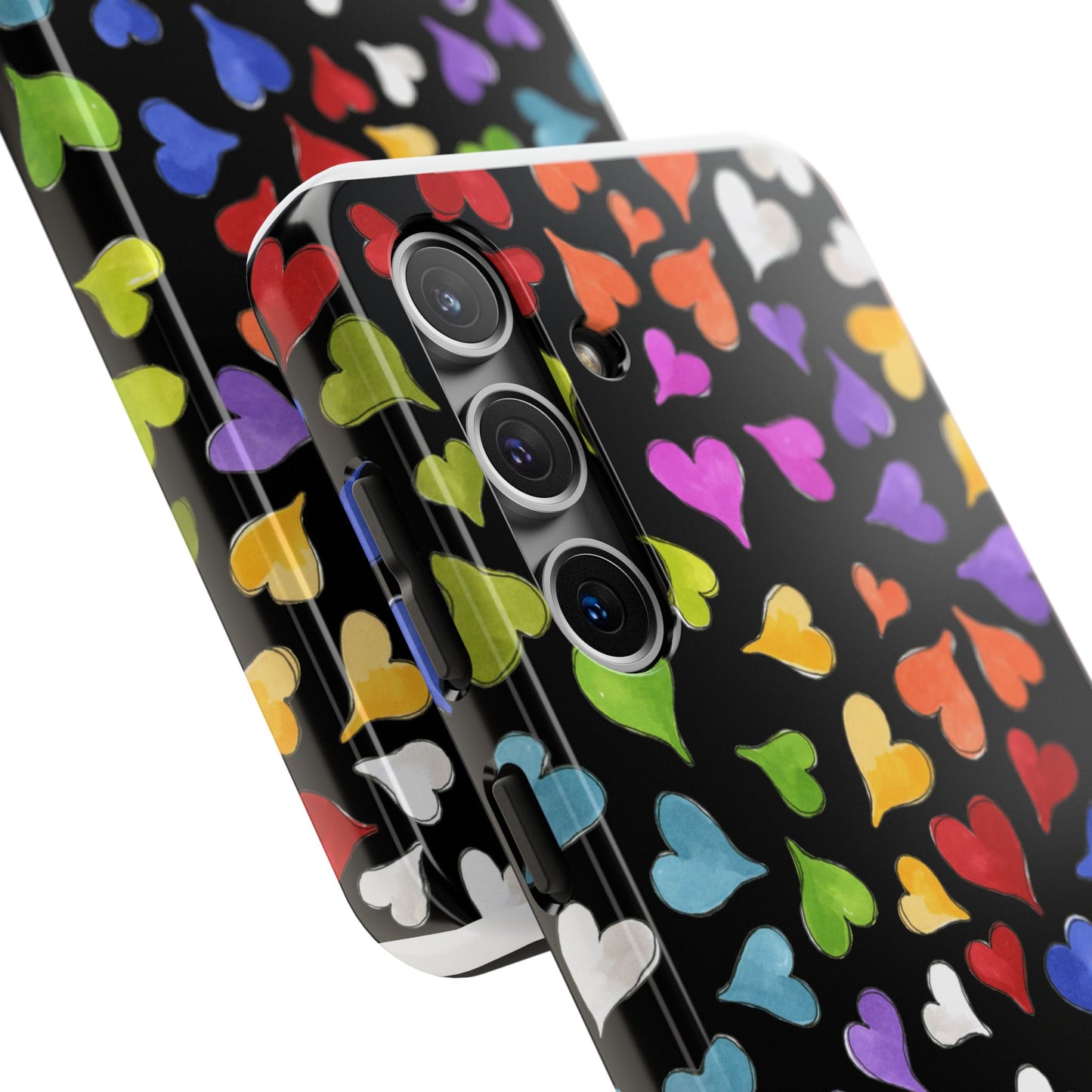 Happy Hearts Black Phone Case