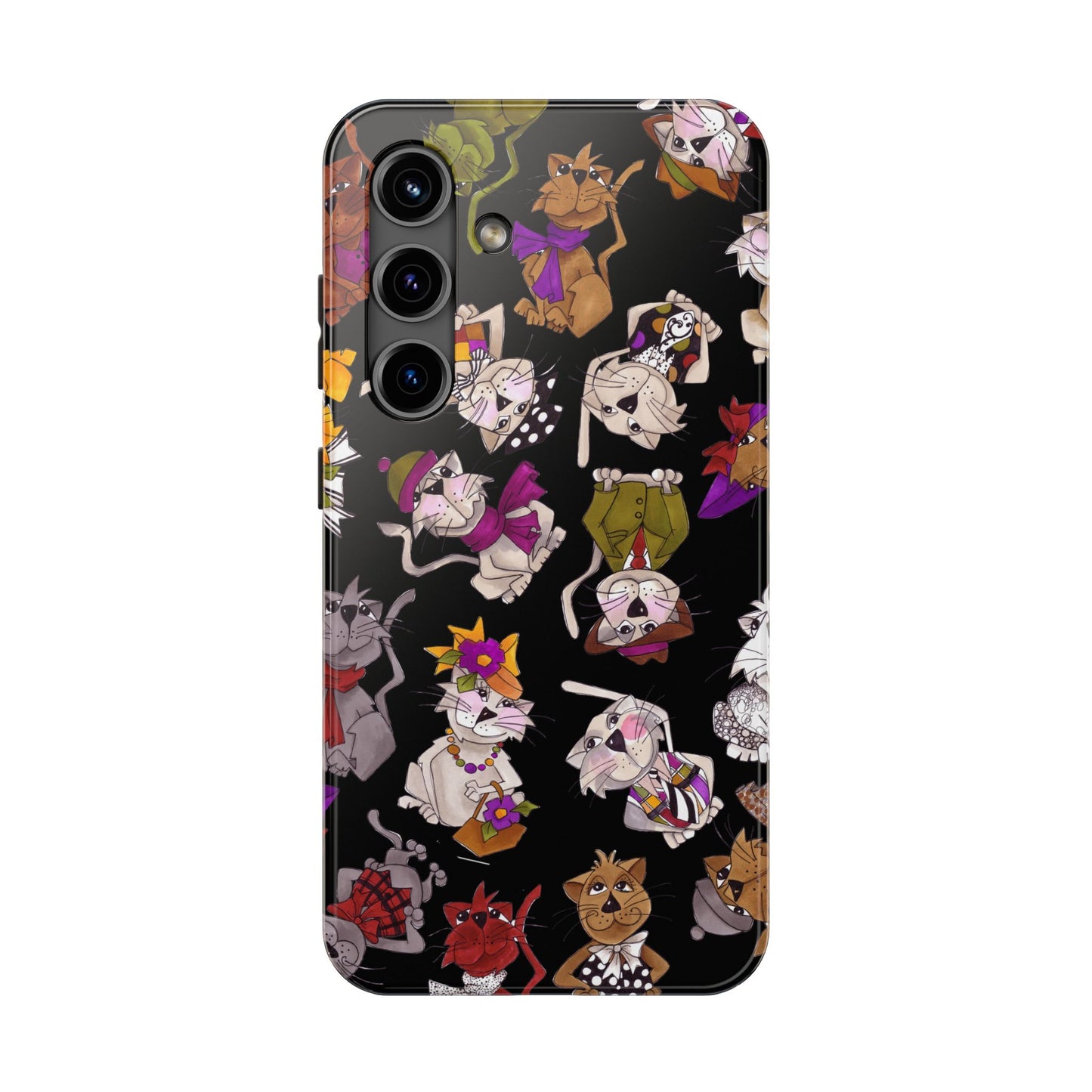 Spice Cats Tossed Black Phone Case