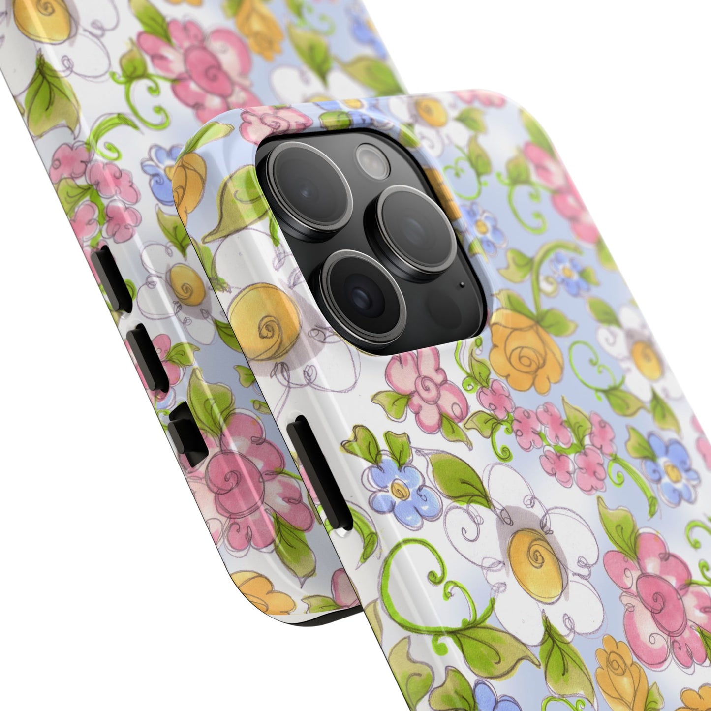 Flower Frolic Blue Phone Case
