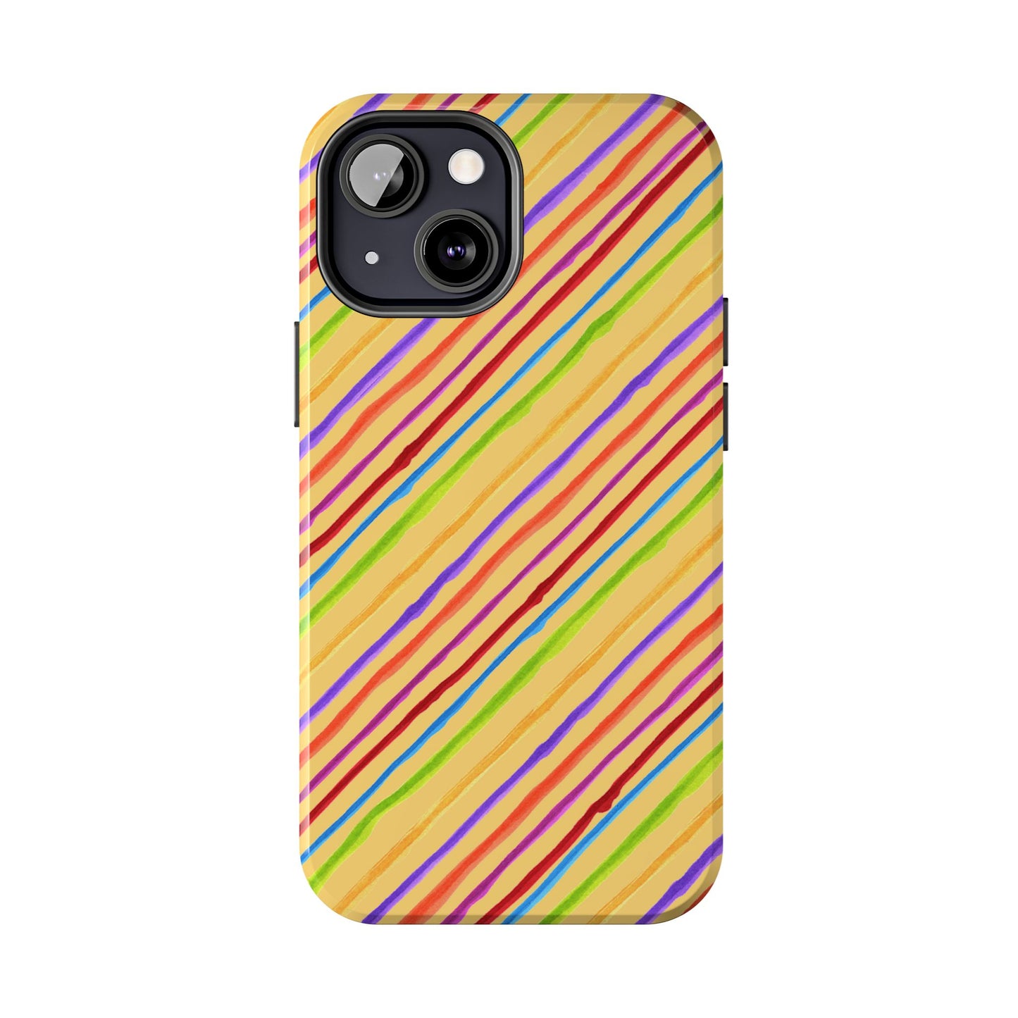 Calico Stripe Yellow Phone Case