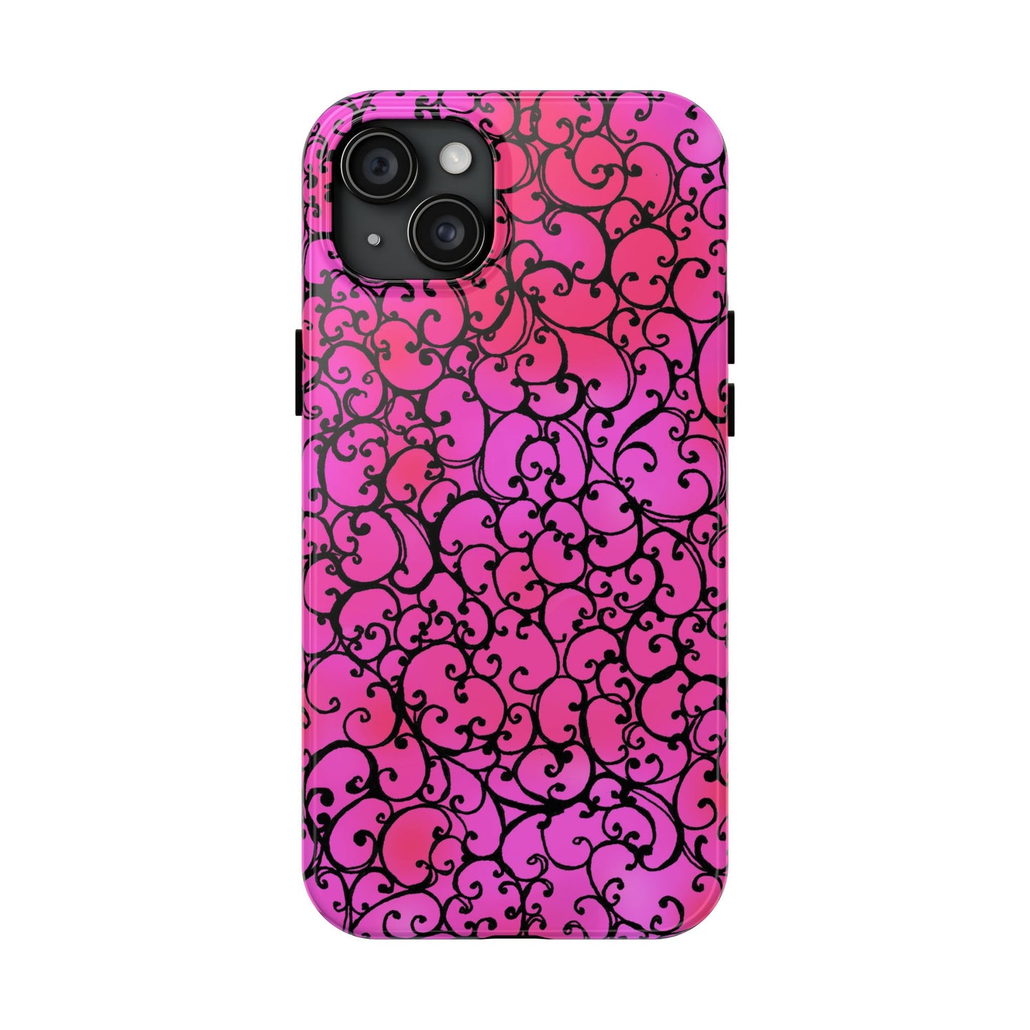 Scrollie Cerise / Black Phone Case