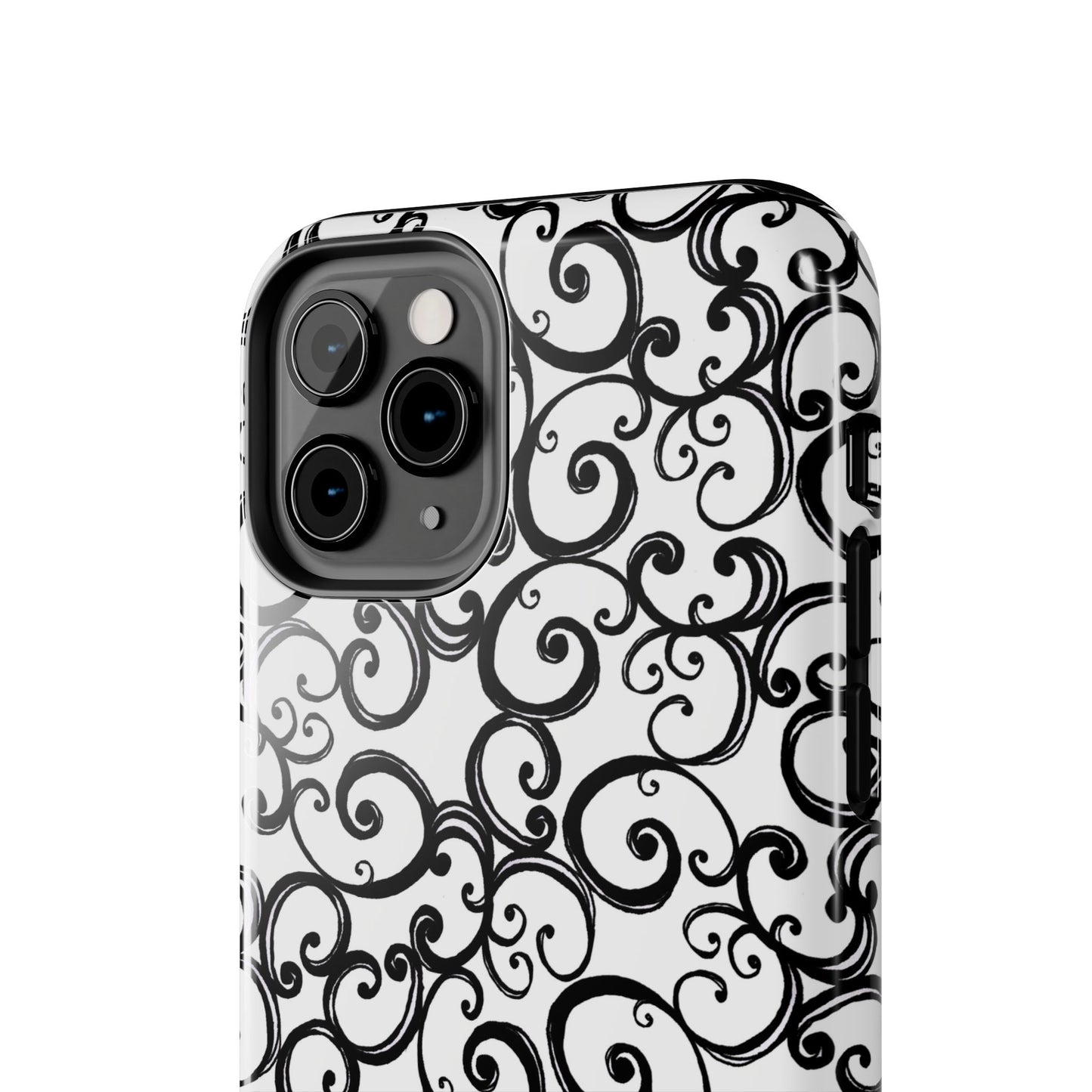 Curls White / Black Phone Case