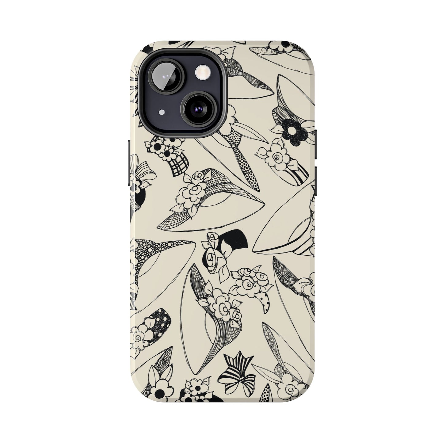Millinery Ivory / Black Phone Case