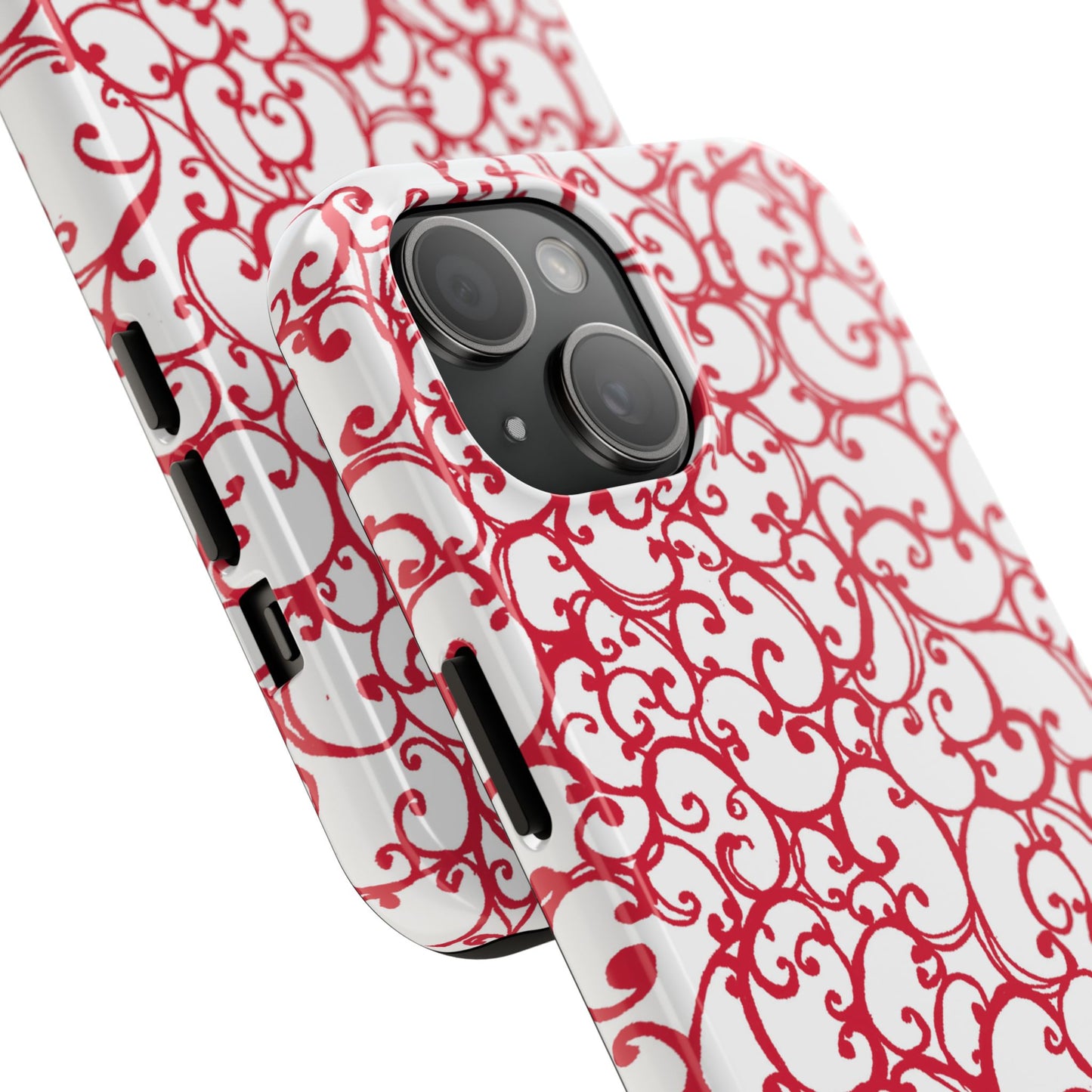 Scrollie White / Red Phone Case