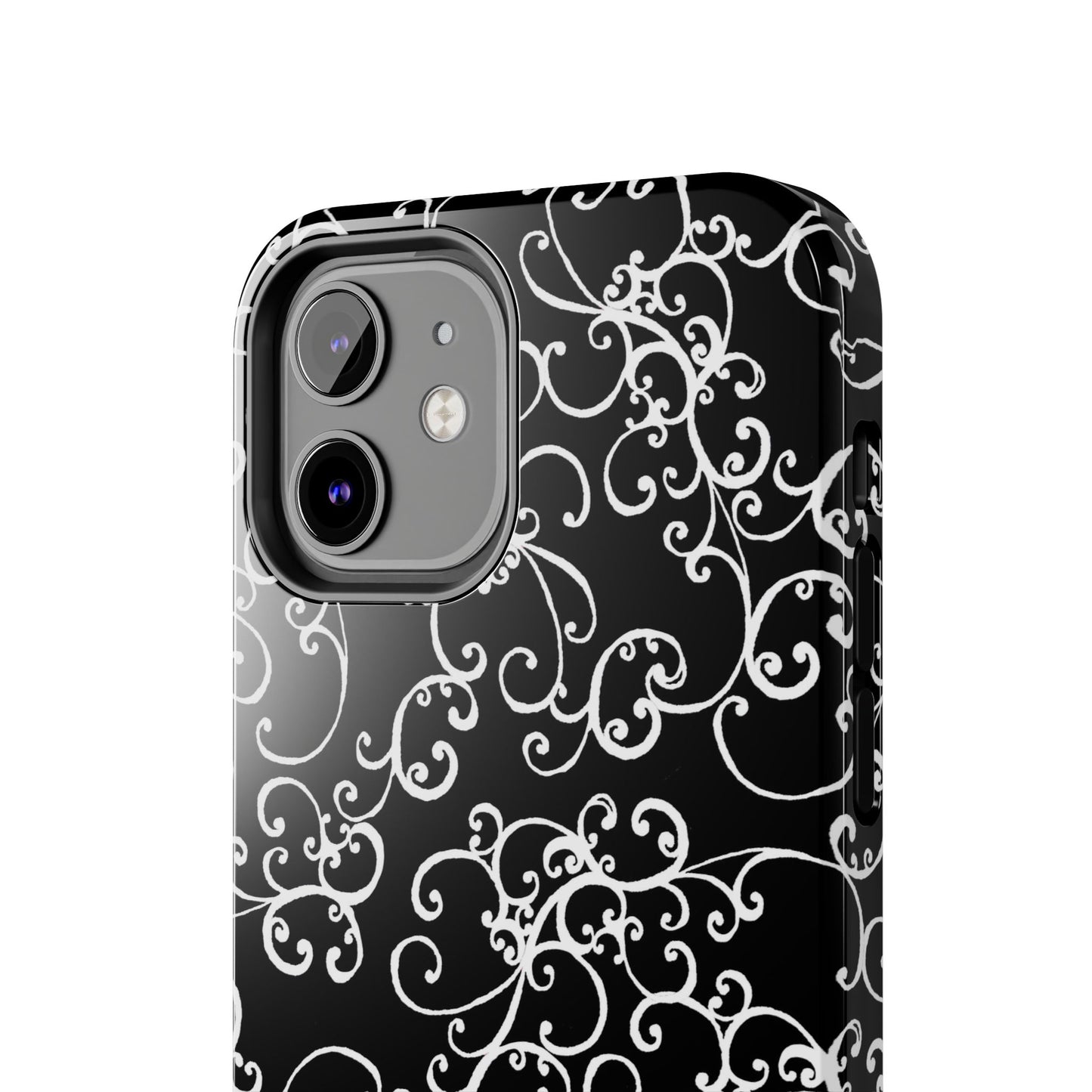 Elegant Scroll Black / White Phone Case