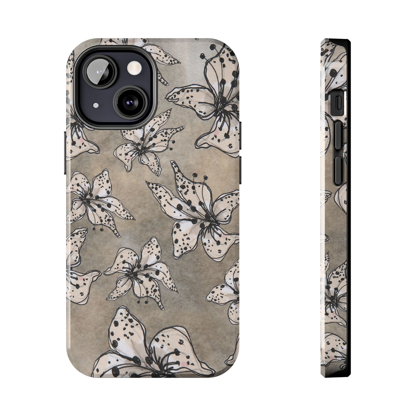 Spotted Lilies Gray Phone Case