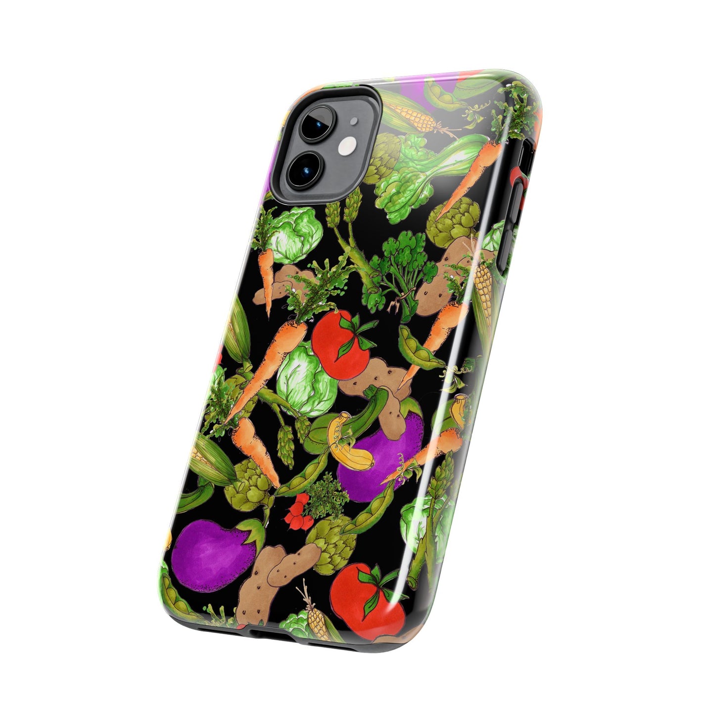 Veggie Jungle Black Phone Case