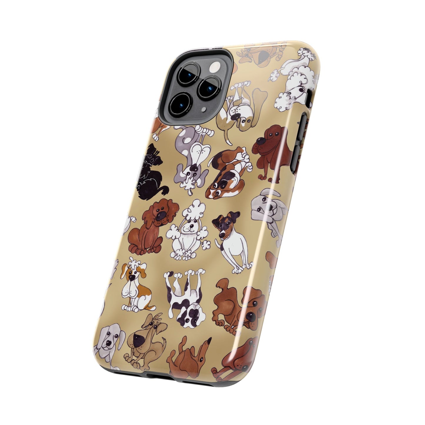Tossed Doggies Tan Phone Case