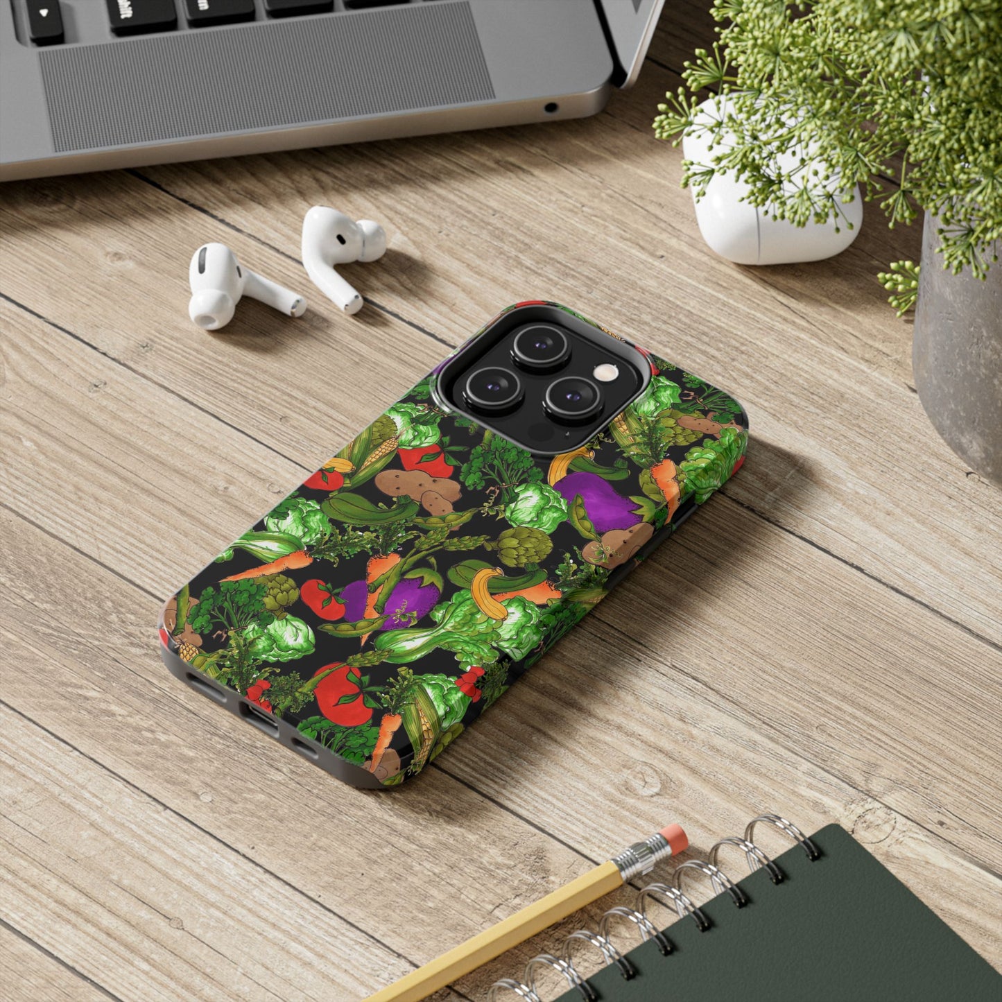 Veggie Jungle Black Phone Case