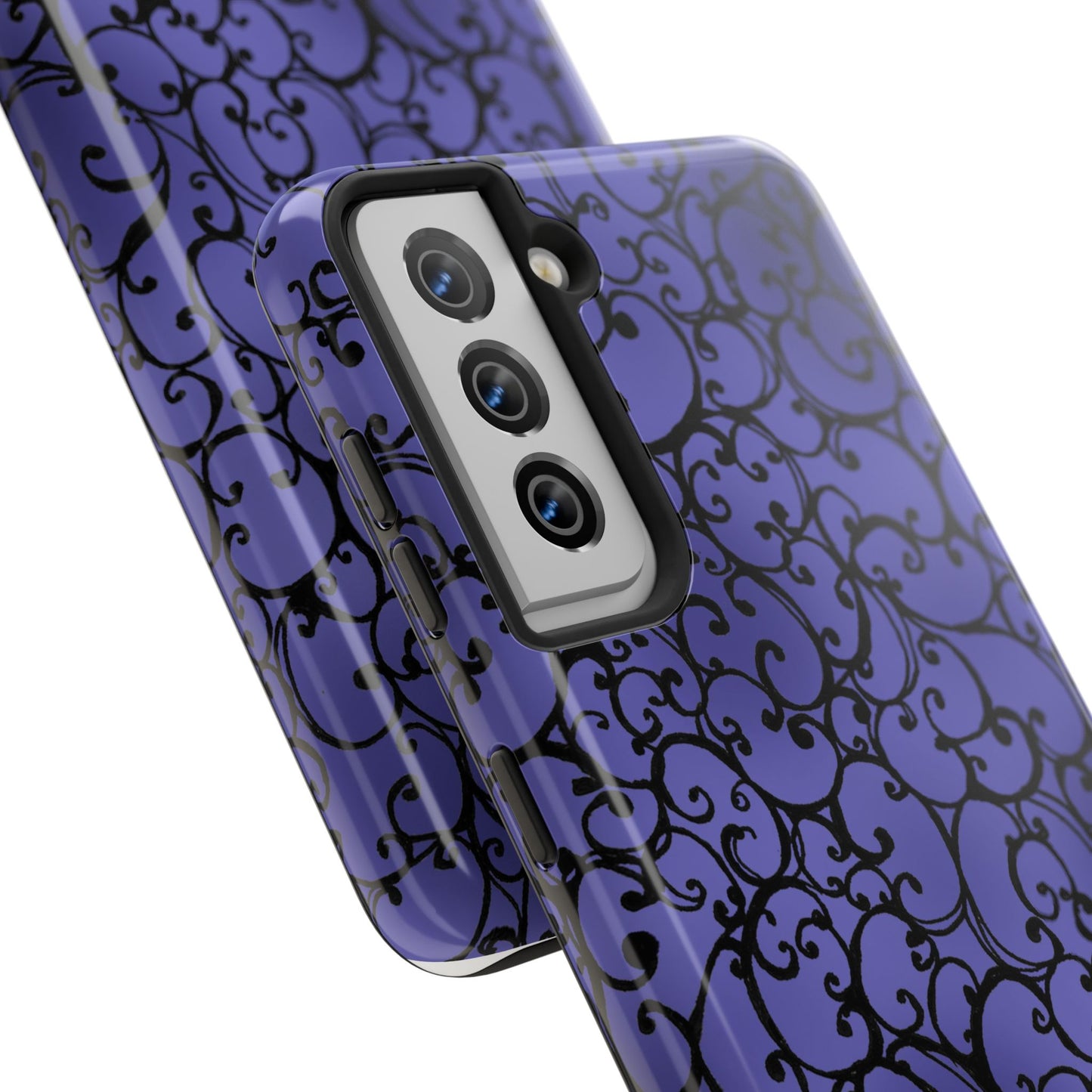 Scrollie Violet / Black Phone Case