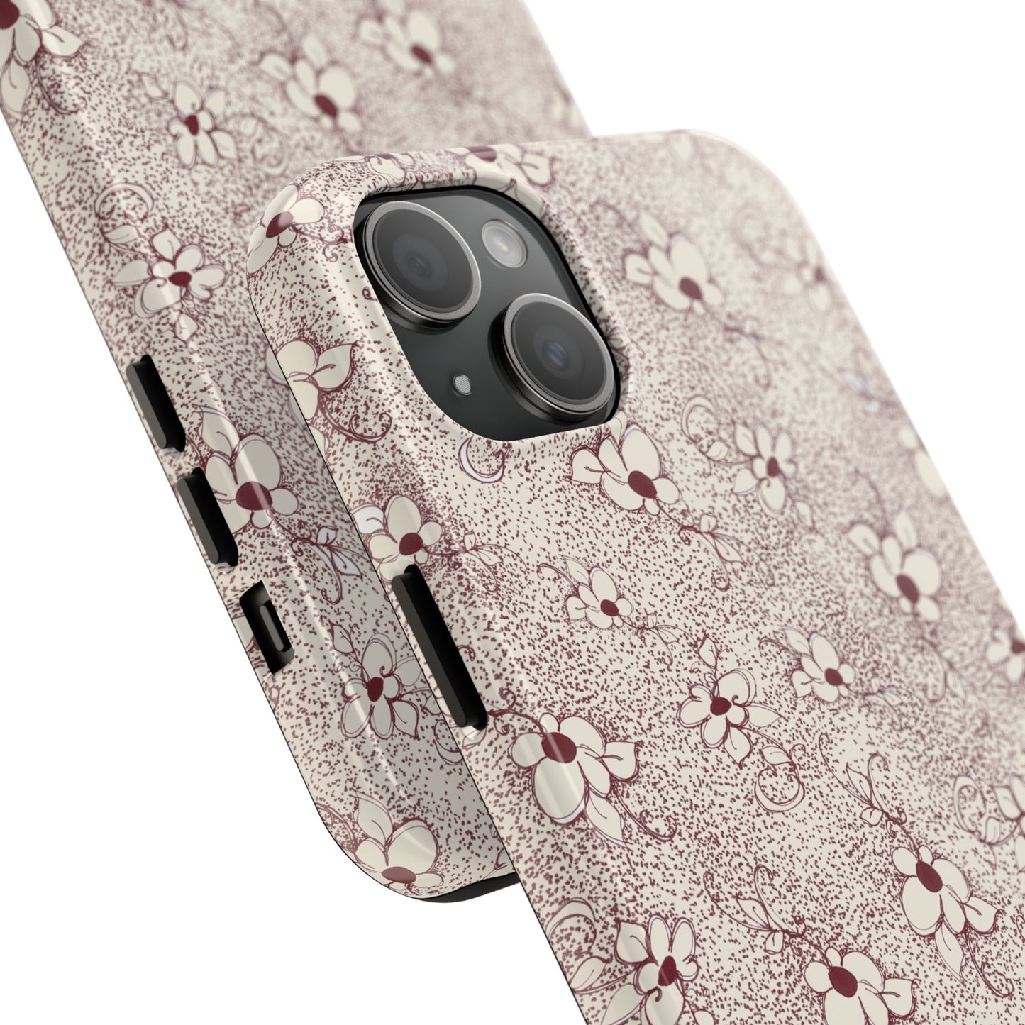 Daisy Flecks Ivory / Red Phone Case