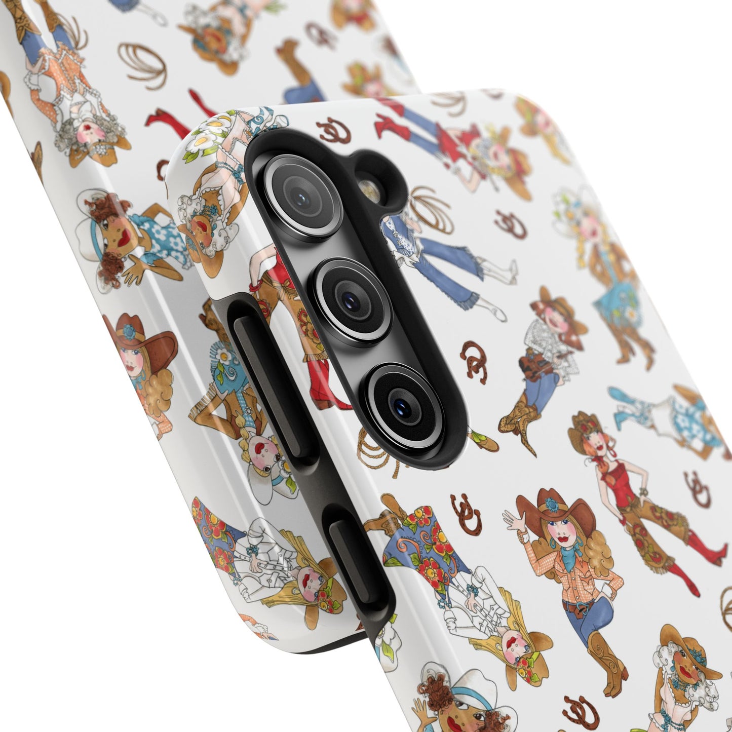 Tossed Cowgirls White Phone Case