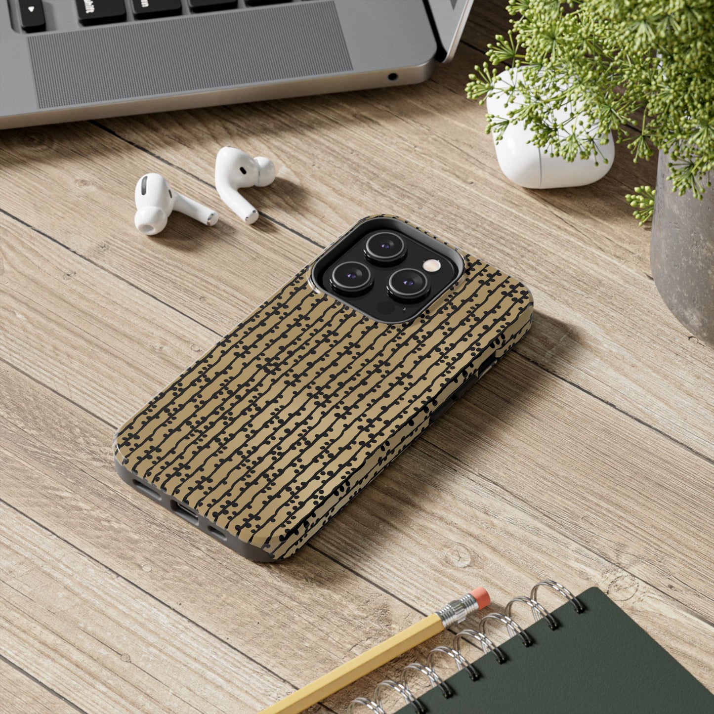 Loopy Stripe Tan Phone Case