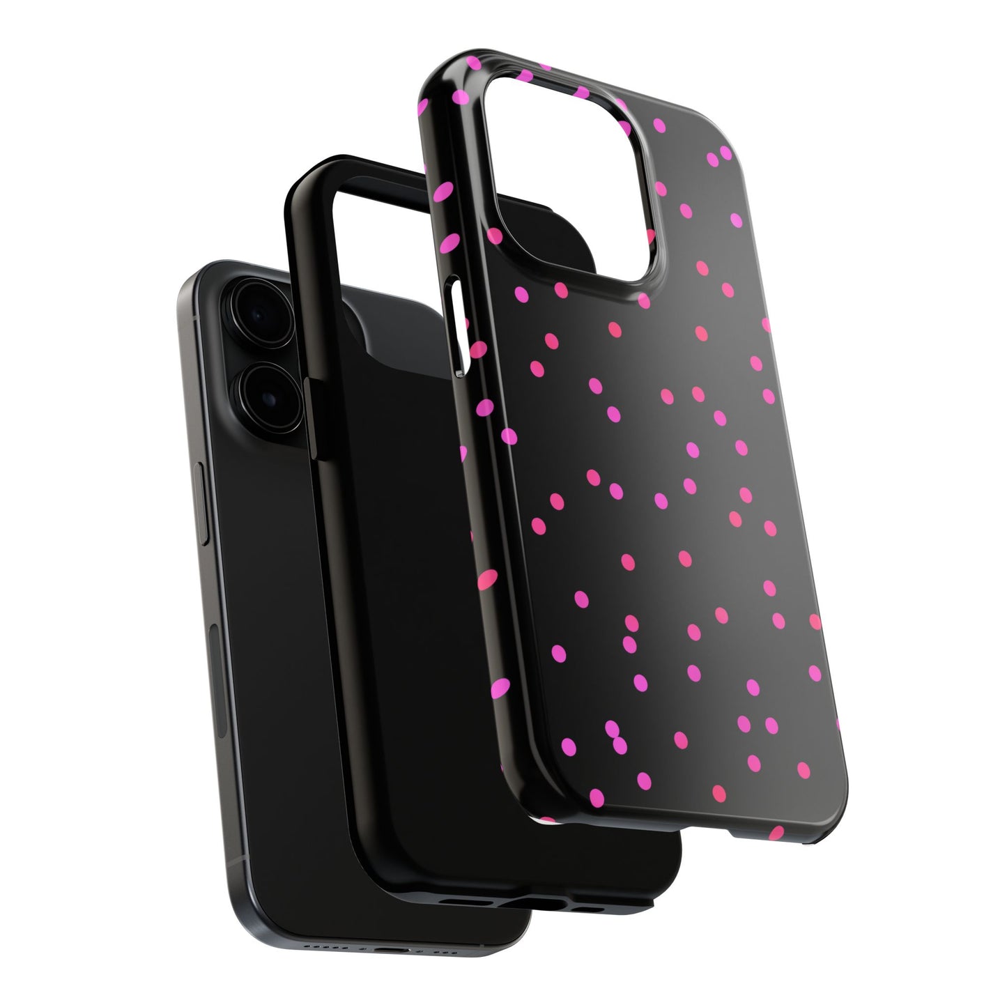 Space Dots Black / Cerise Phone Case
