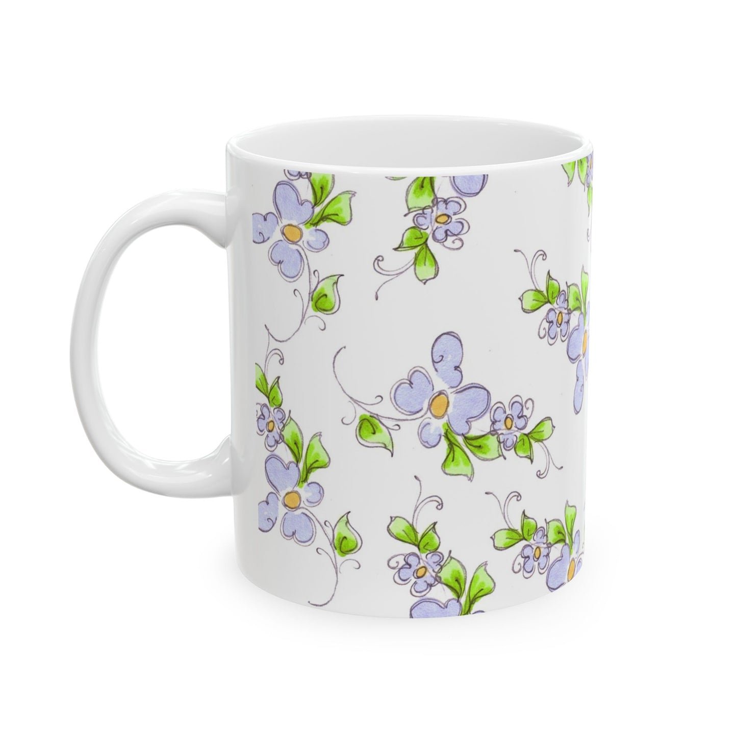 Forget Me Knots White Cup