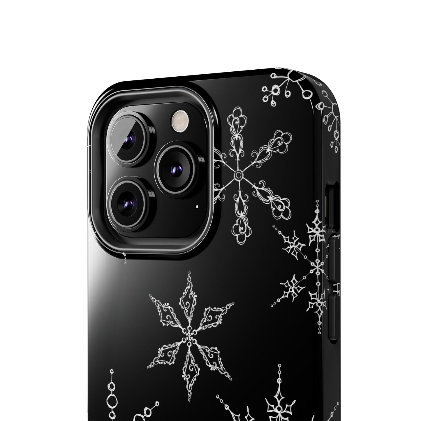 Snowflakes Black Phone Case