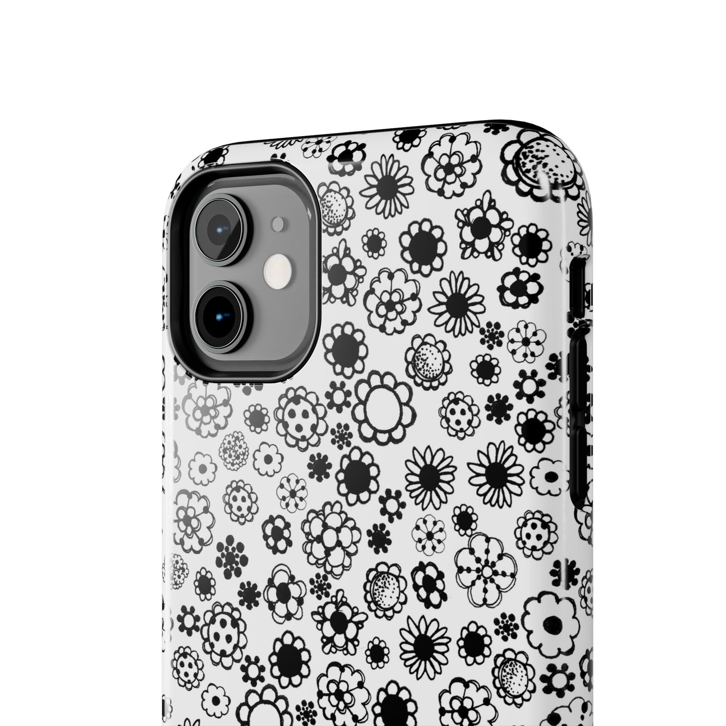 Posie Dots White / Black Phone Case