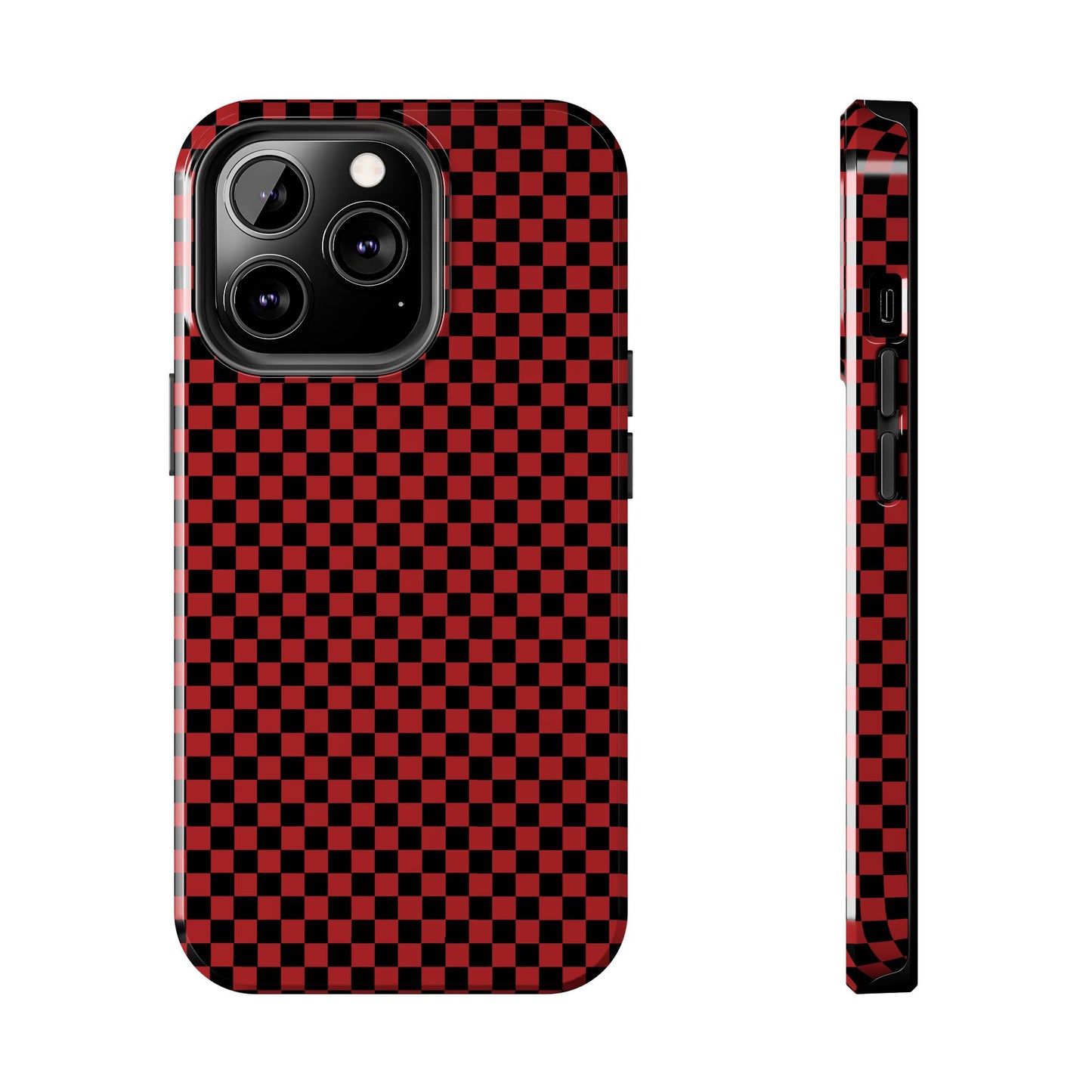 Checkerboard Red / Black Phone Case
