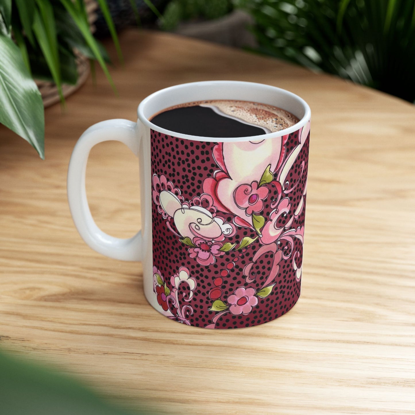 Paisley Flow Magenta Cup