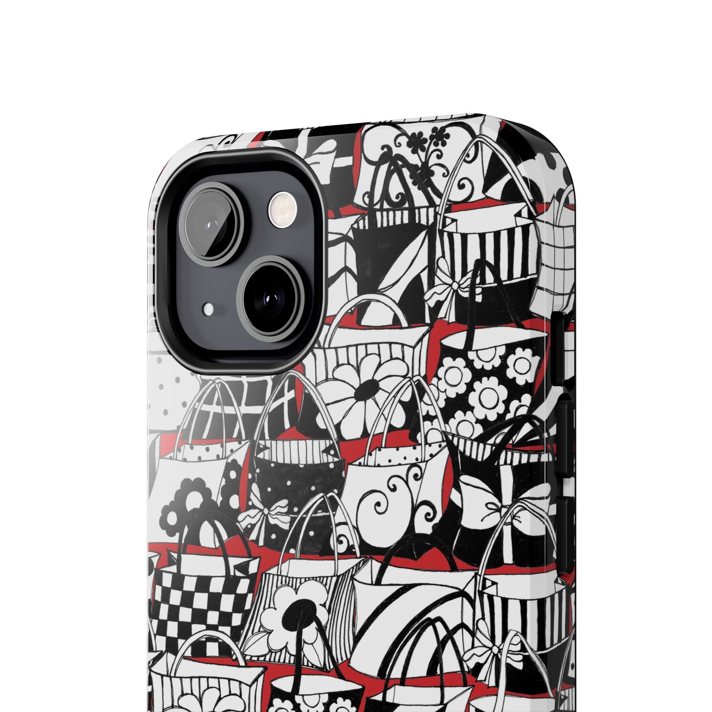 Totally Black, White & Red Phone Case