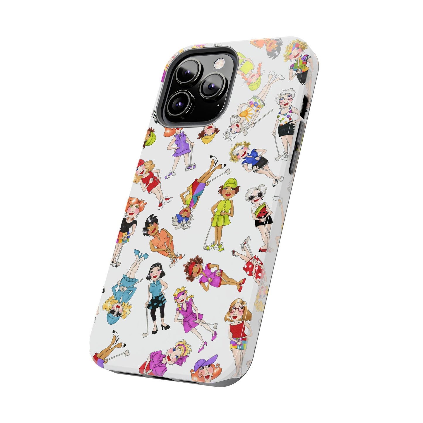 Tossed Golfer Girls White Phone Case