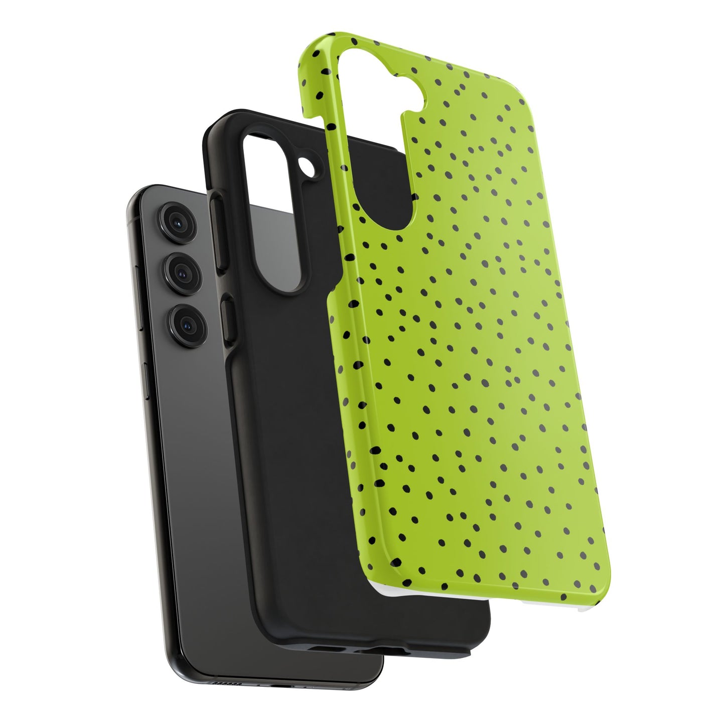 Dinky Dots Lime / Black Phone Case