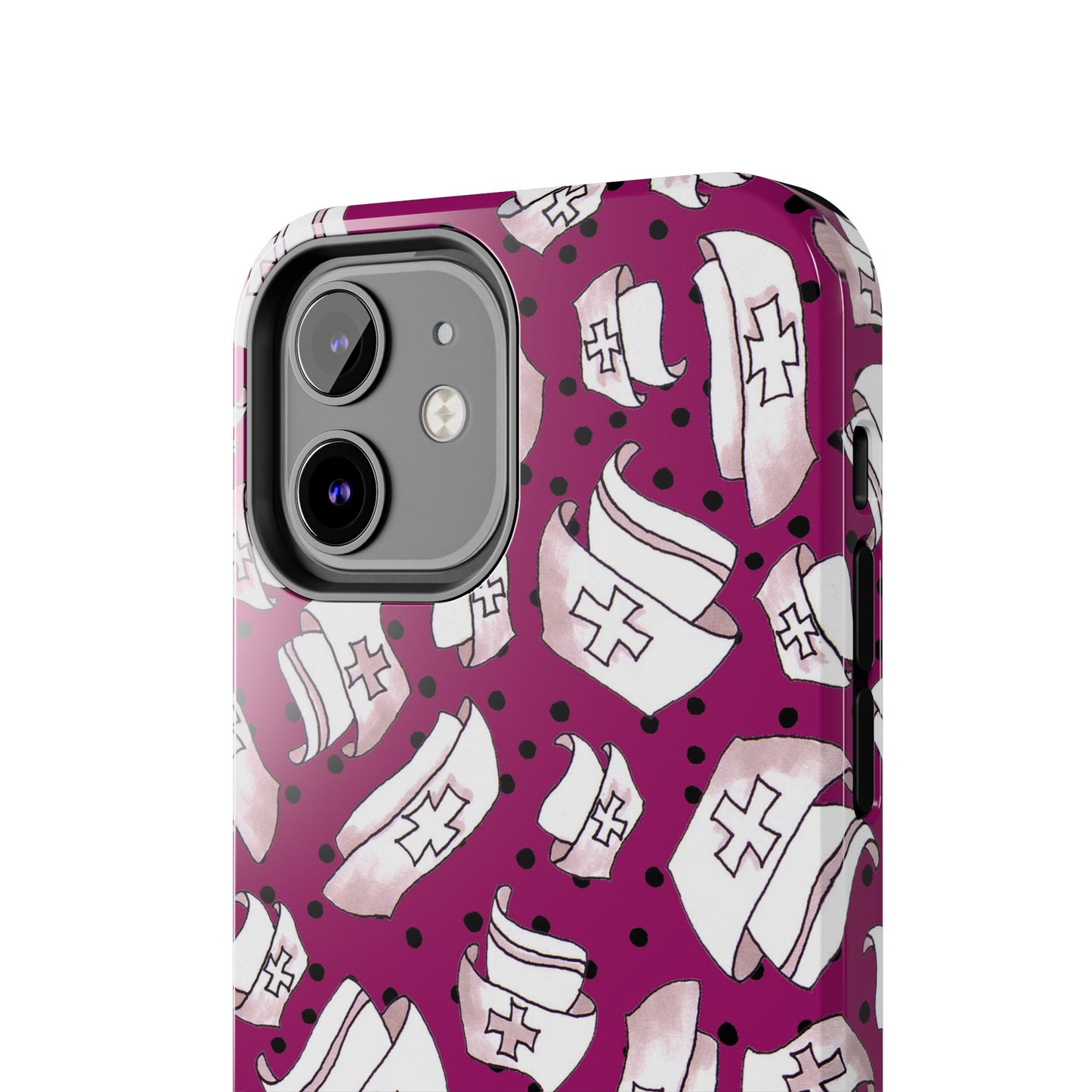 Med Hats Burgundy / Black Phone Case