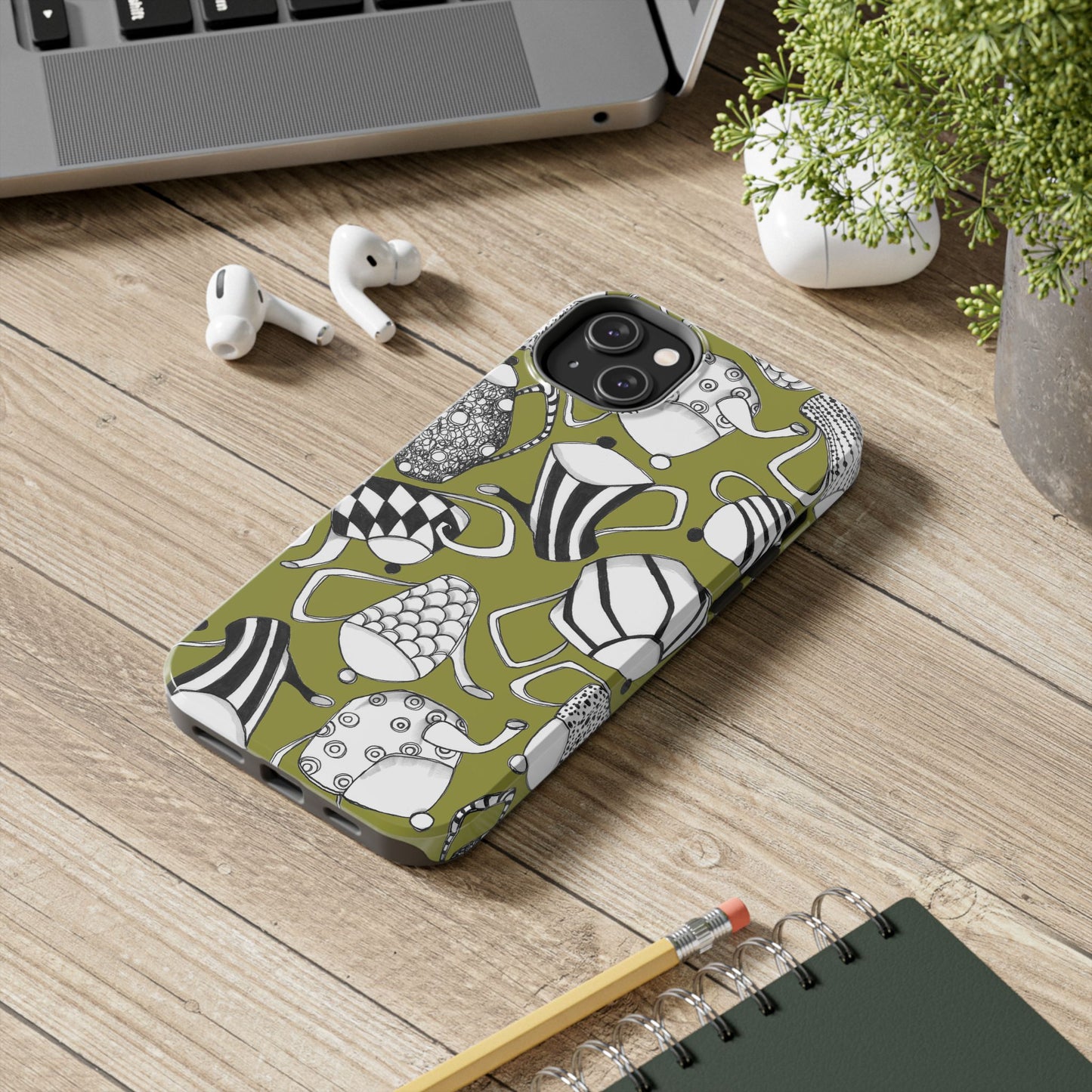 Coffee, Tea Anyone? Green Phone Case