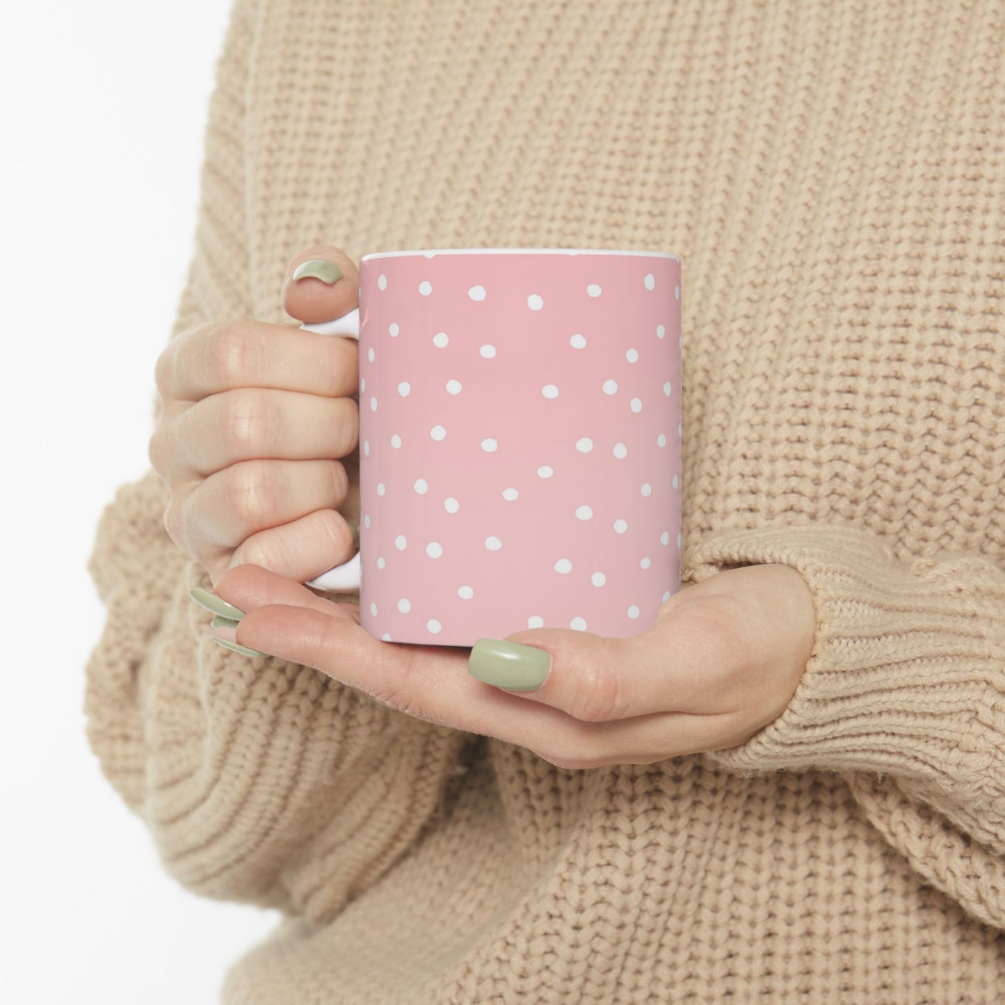 Little Dots Pink / White Cup