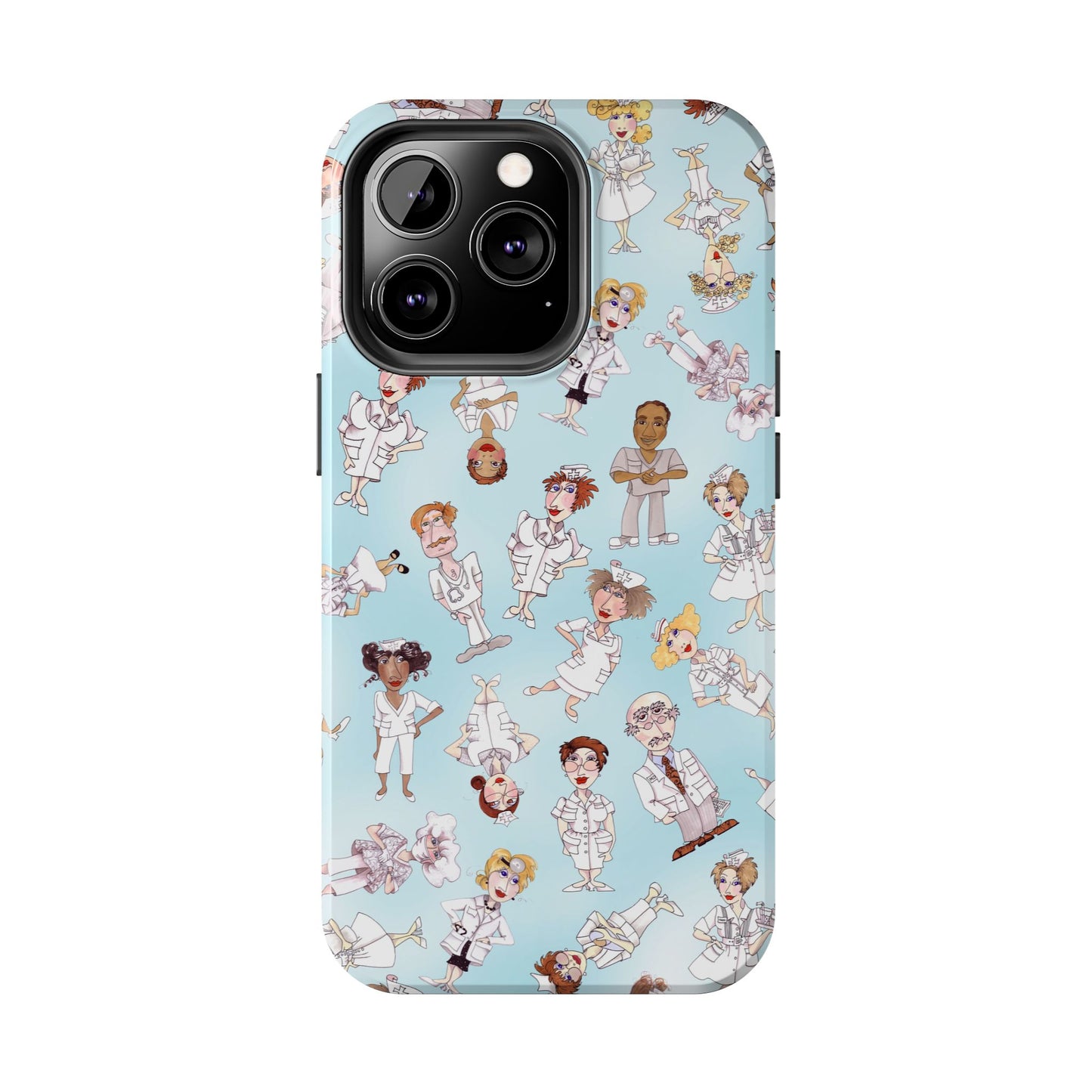 Tossed Nurses Aqua Phone Case