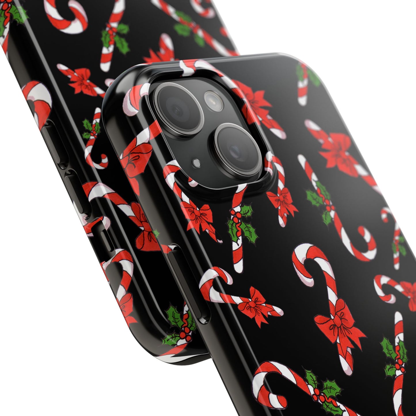 Candy Cane Crowd Black Phone Case