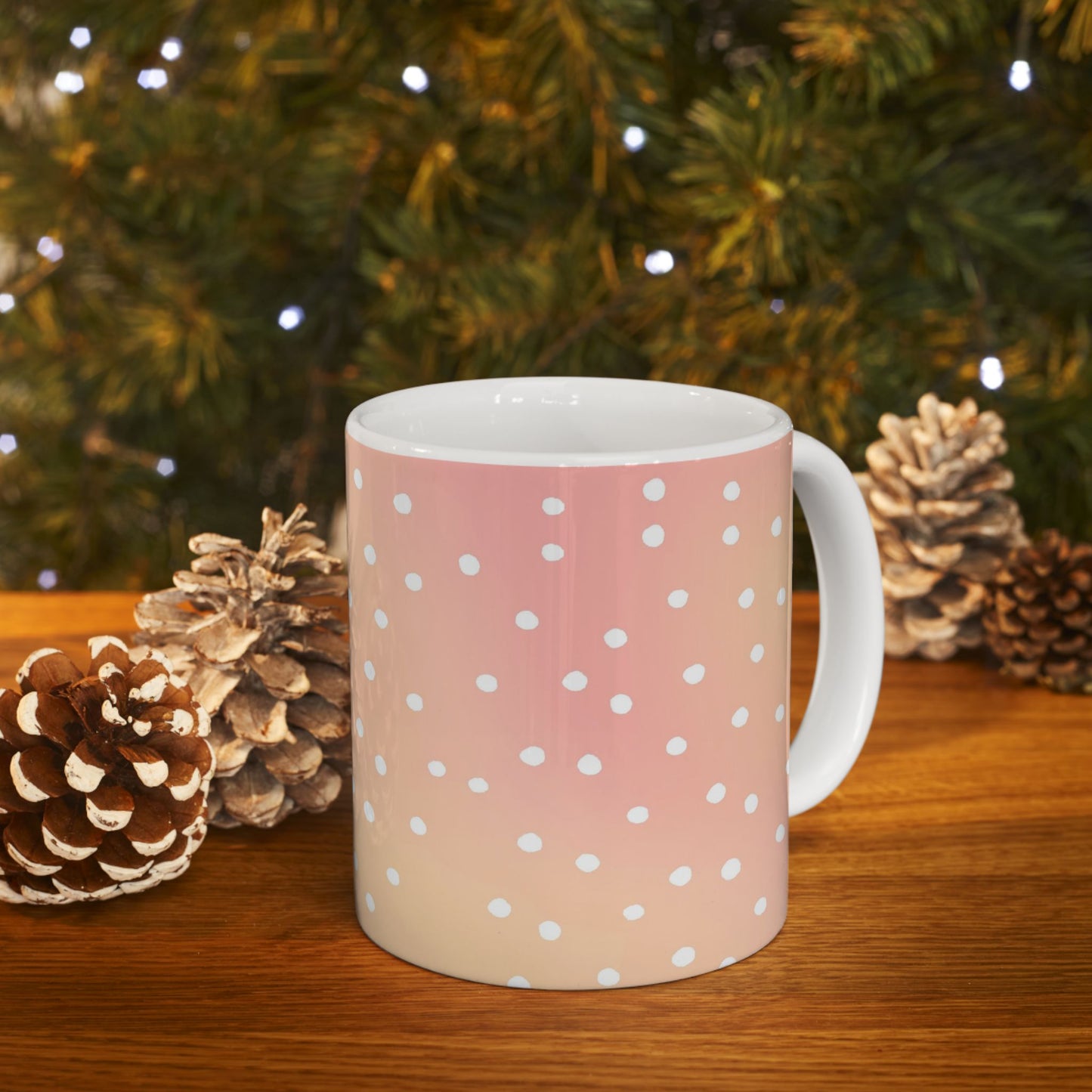 Dinky Dots Peach / White Cup