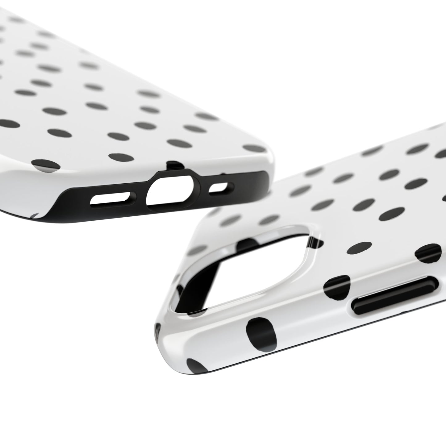 Dot White / Black Phone Case