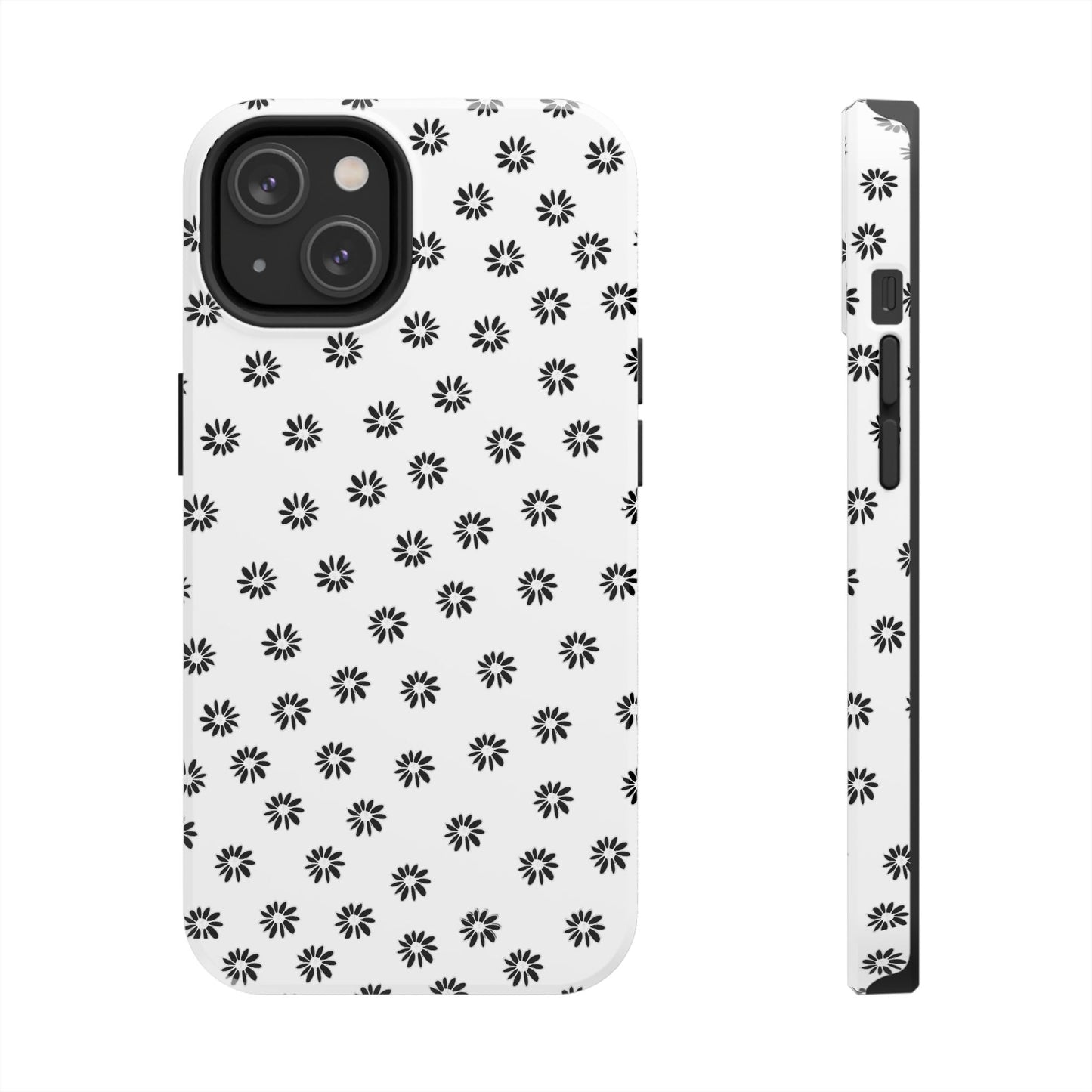 Daisy Dot White / Black Phone Case