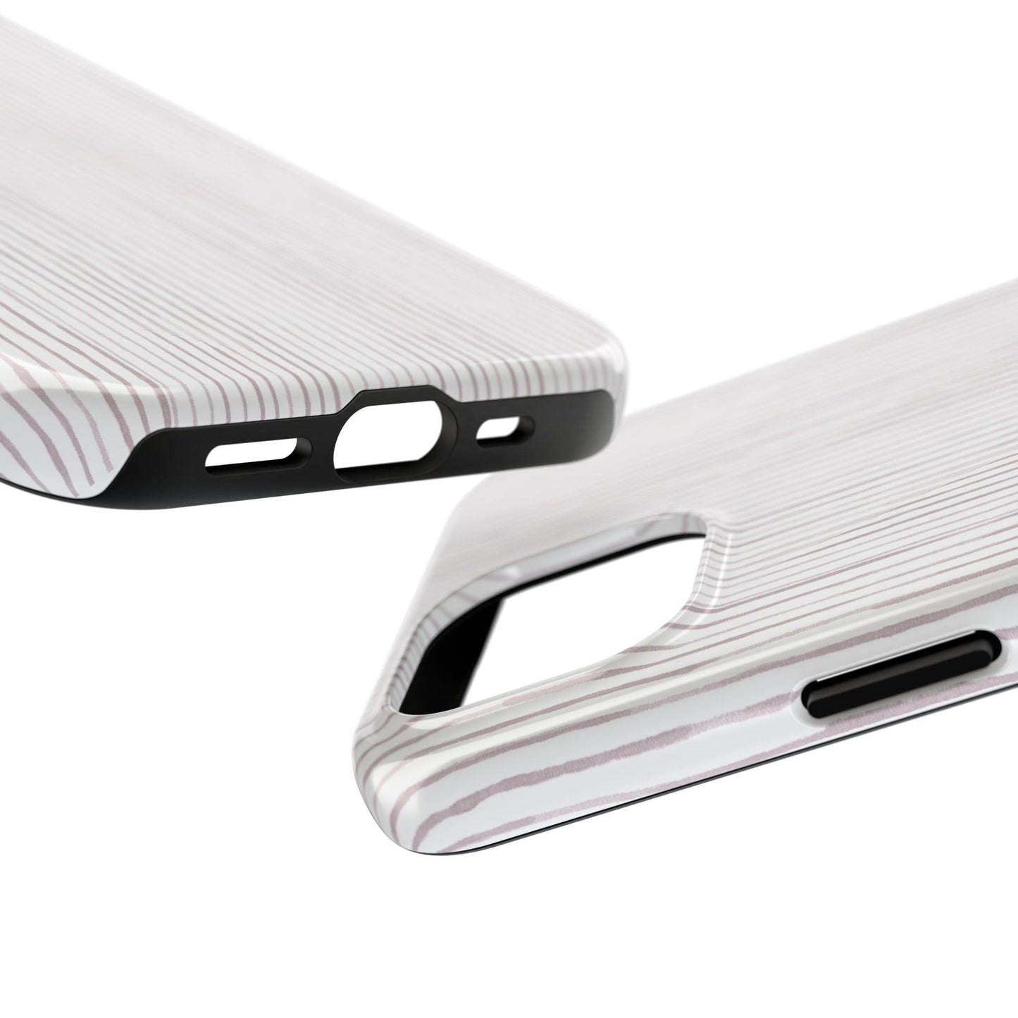 Happy Stripe White / Silver Phone Case