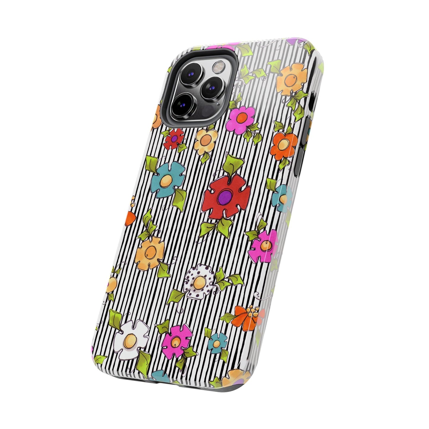 Dog Blooms White / Black Phone Case
