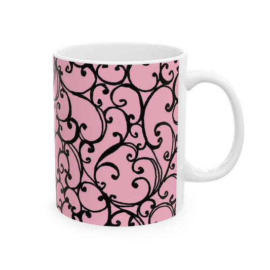Scrollie Pink / Black Cup