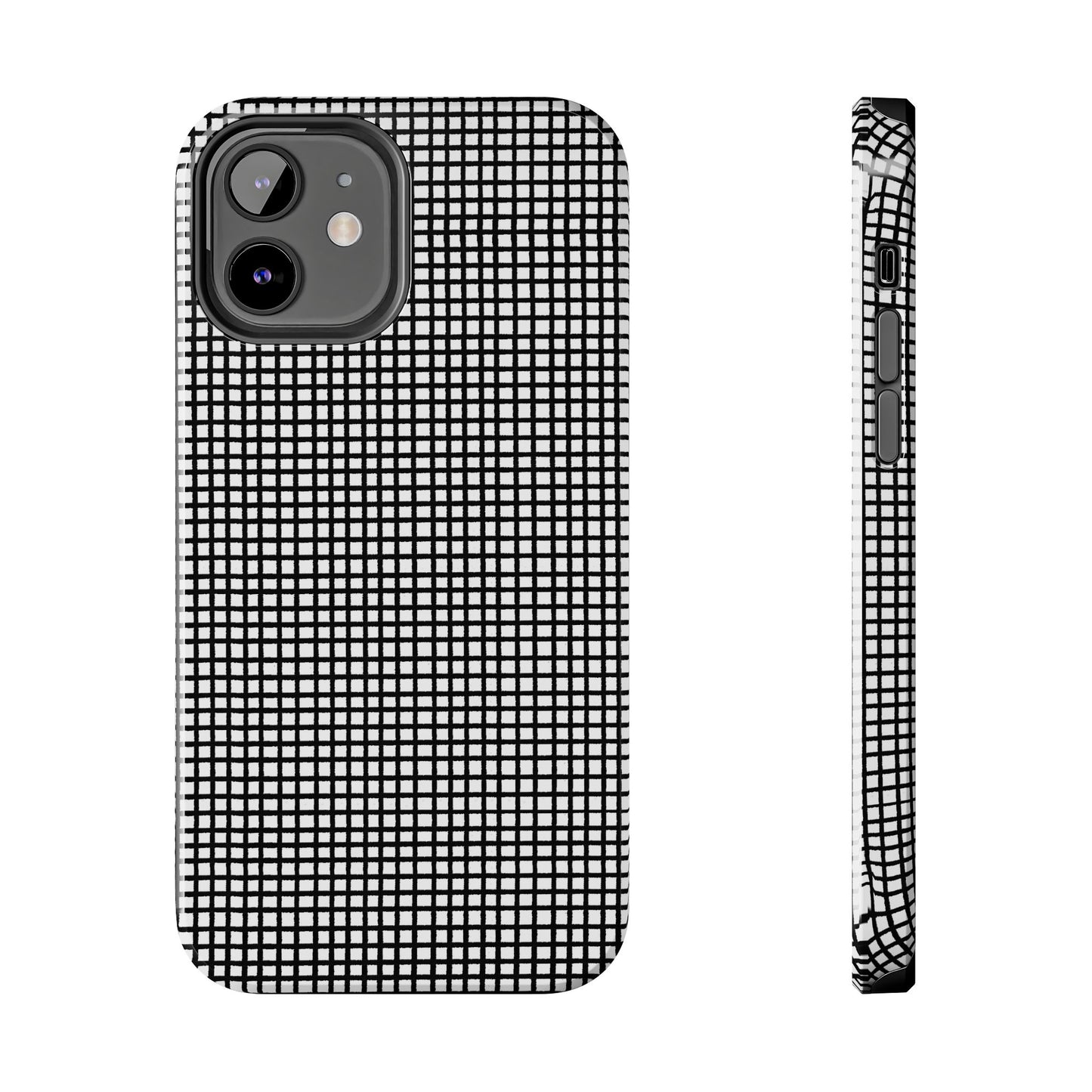 Gingham Black / White Phone Case