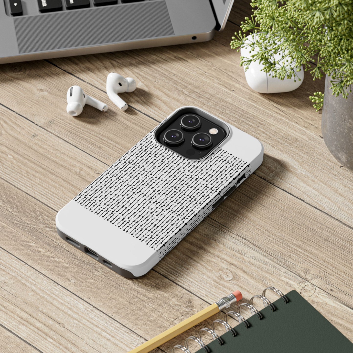 Beaded Curtain White / Black Phone Case