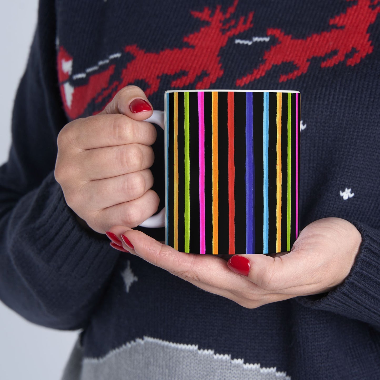 Happy Stripe Black Cup