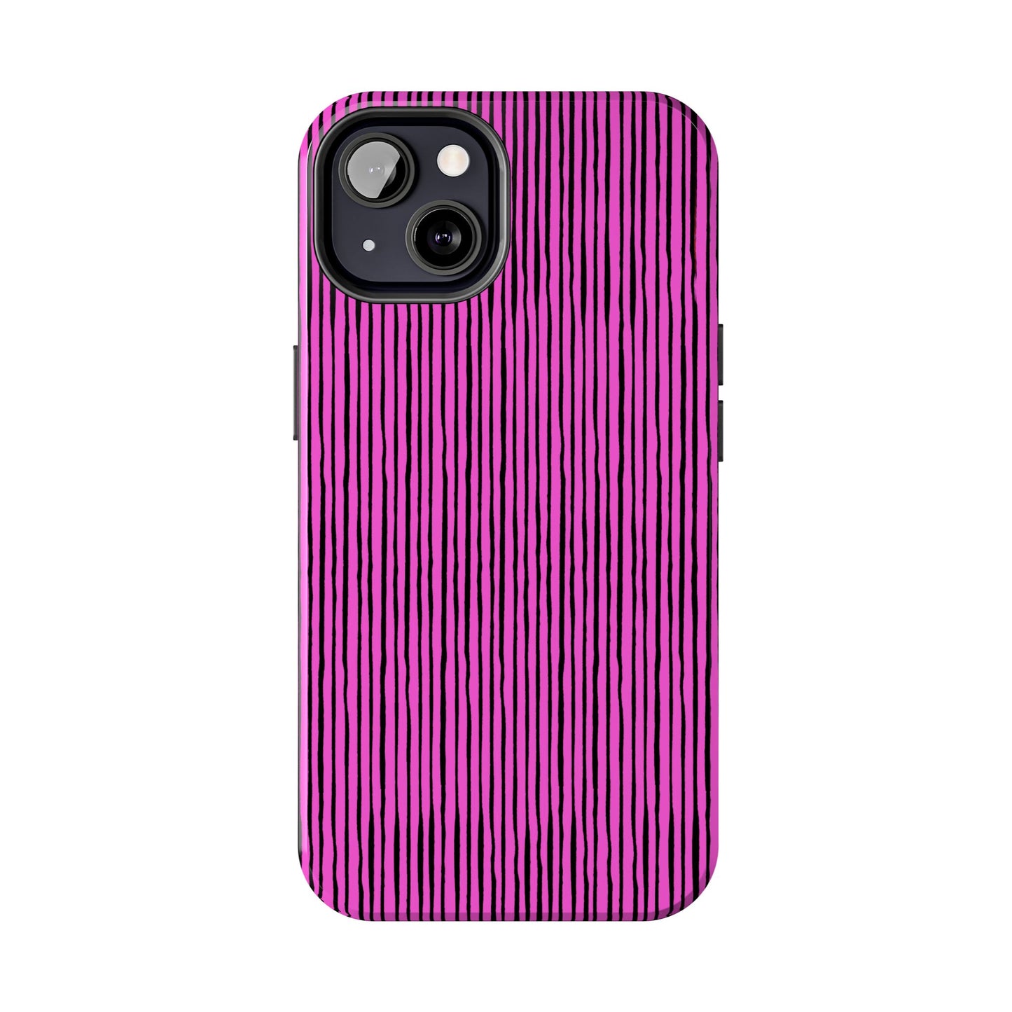 Quirky Pin Stripe Pink / Black Phone Case