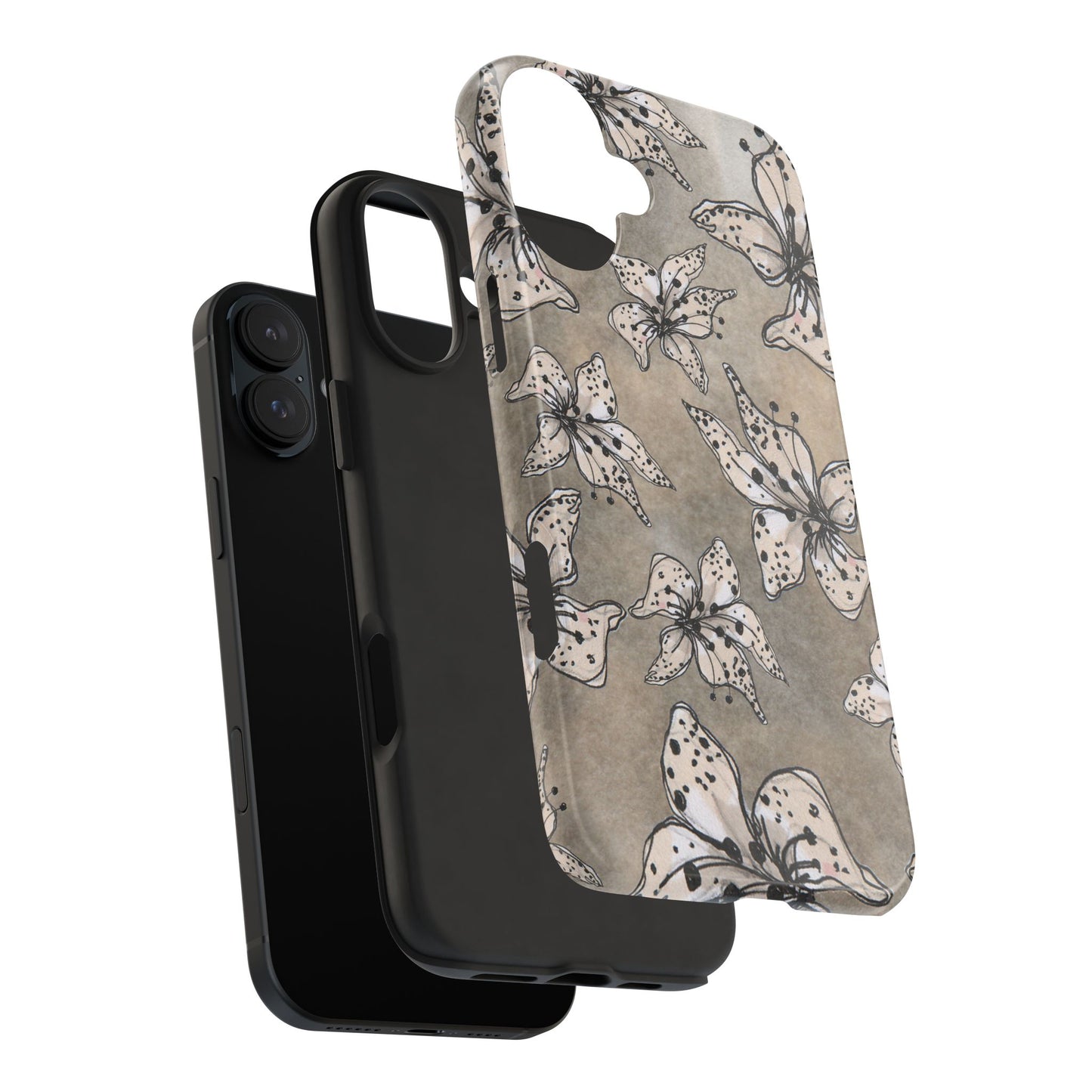 Spotted Lilies Gray Phone Case
